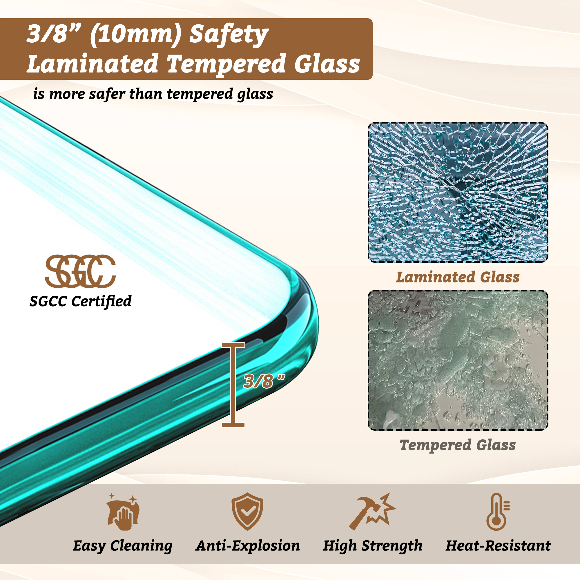 34"x74" Glass Shower Spliced Screen Panel with 304 Stainless Steel Hardware