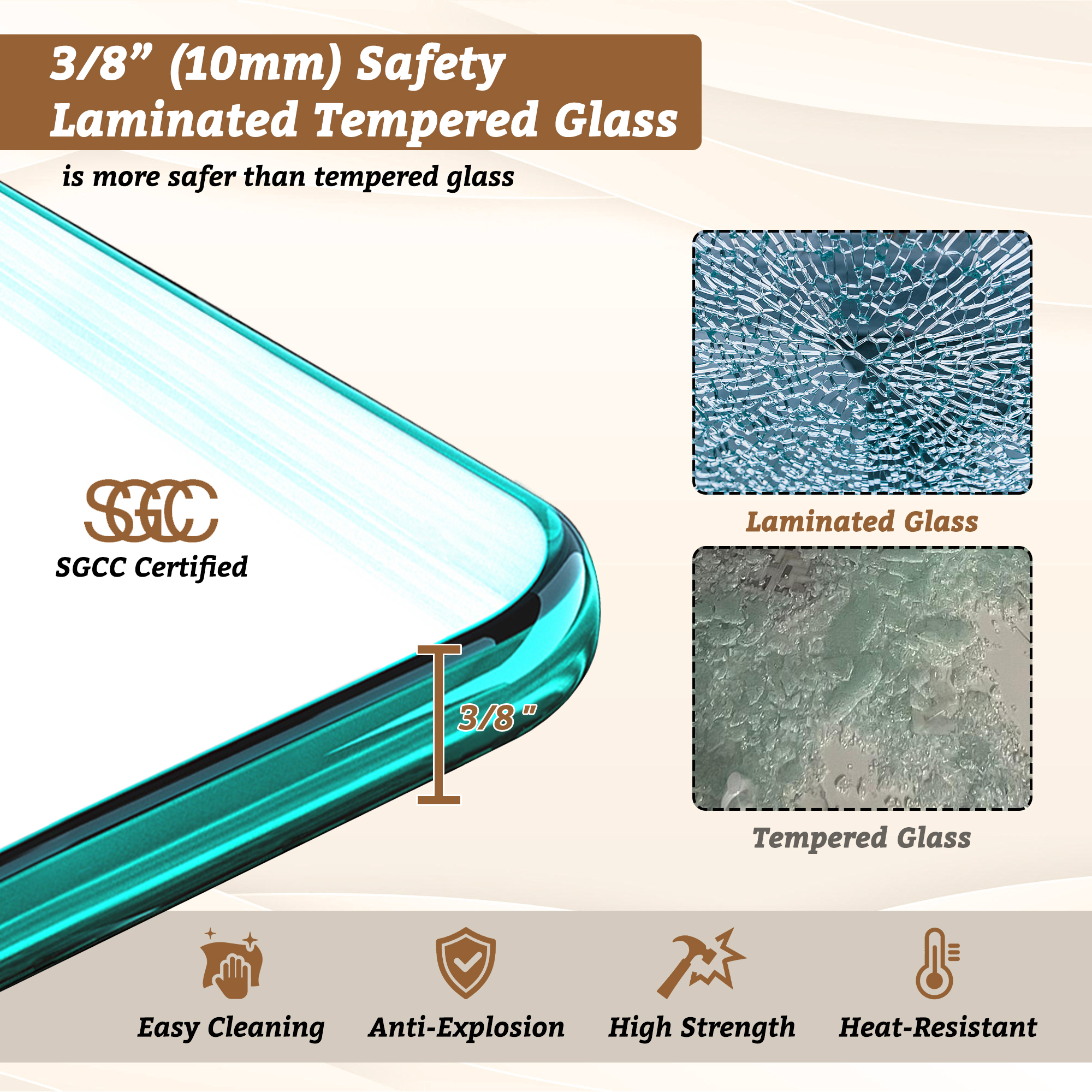 34"x74" Glass Shower Spliced Screen Panel with 304 Stainless Steel Hardware