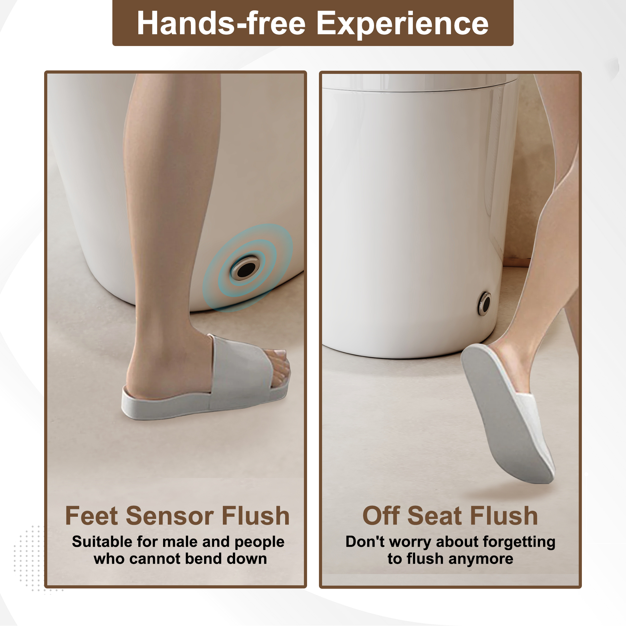 Modern Smart Toilet with Built-in Bidet Seat and LED Display