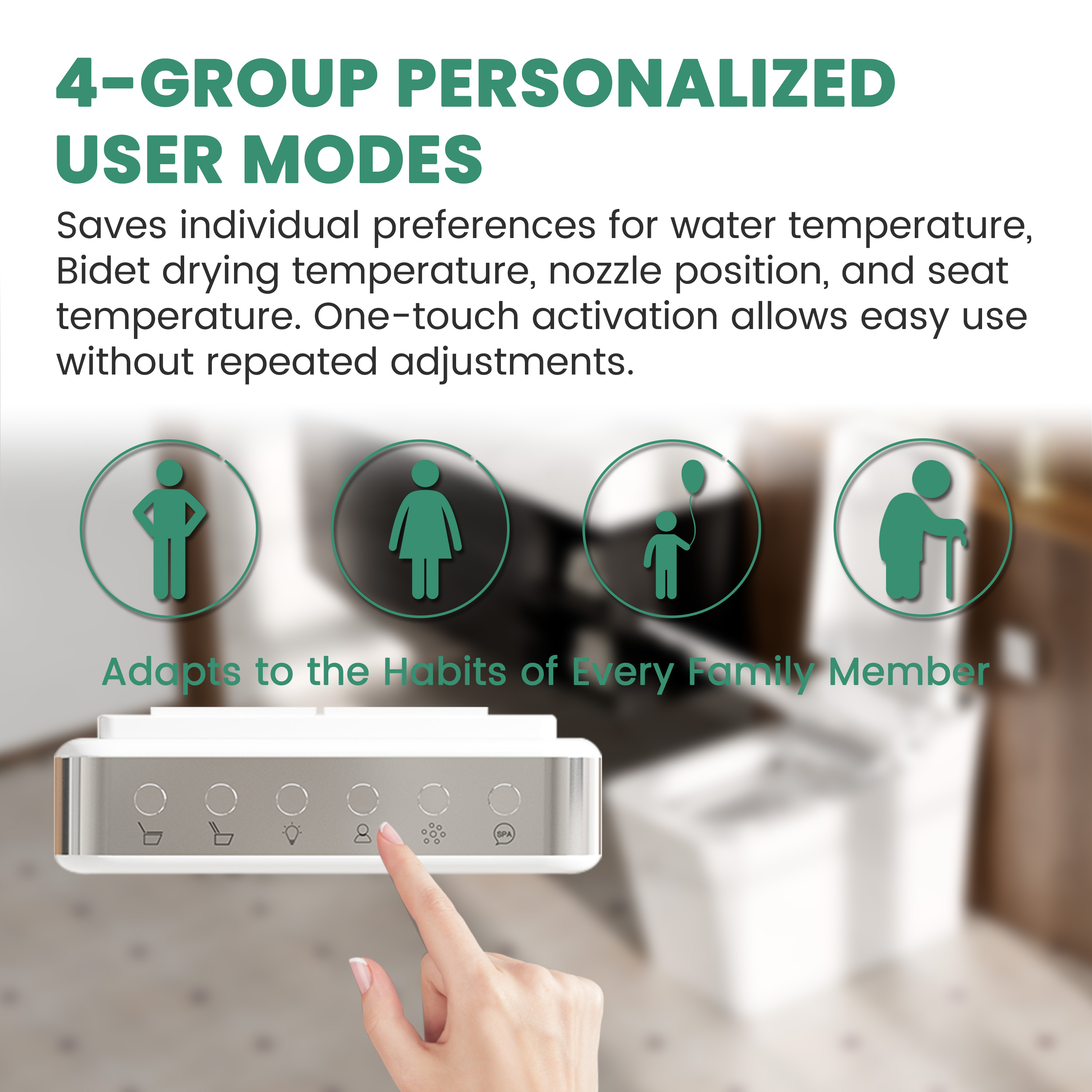 Elongated White Square-Shaped Tankless Smart Bidet Toilet