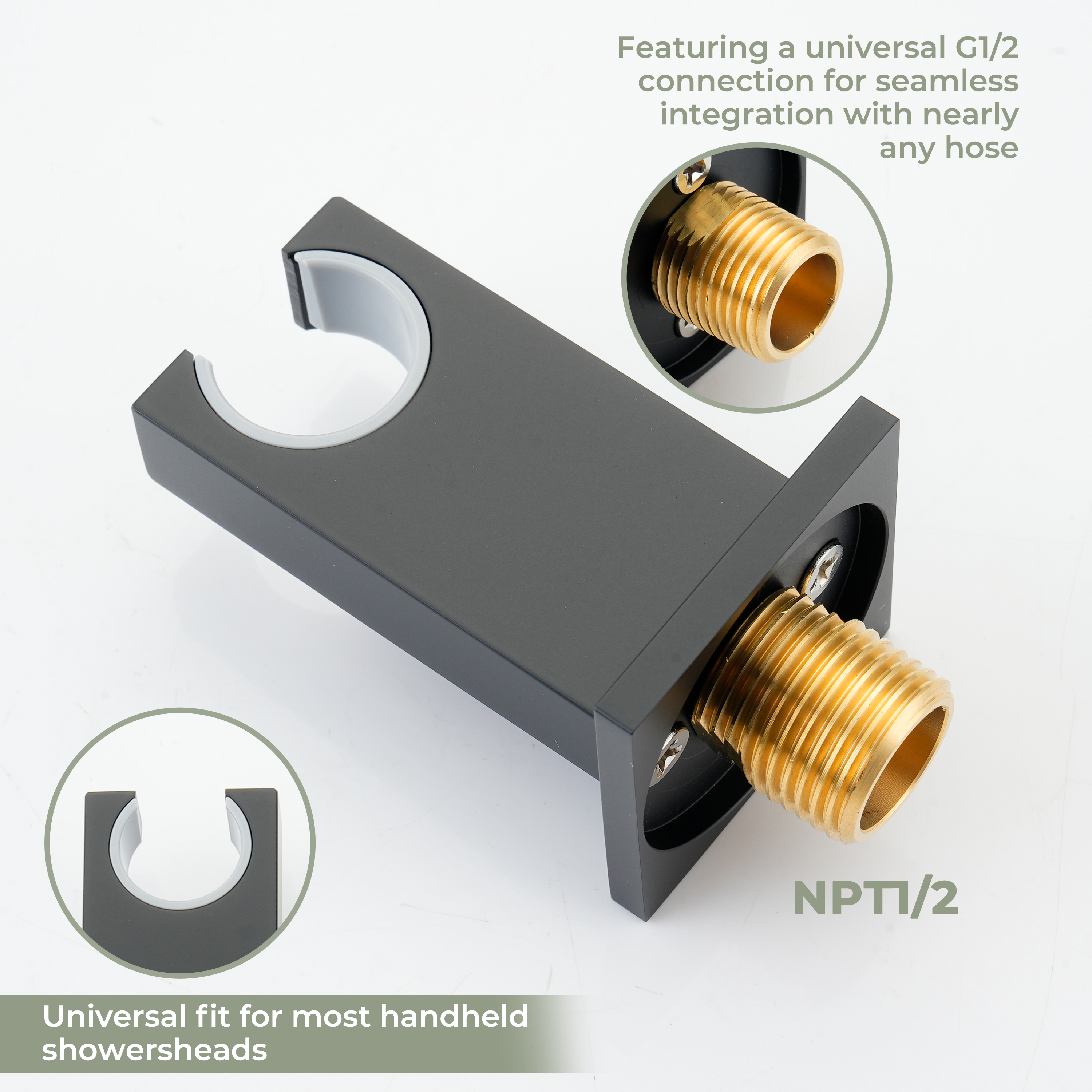 Brass Handheld Shower Holder Fixed Wall Mount Bracket