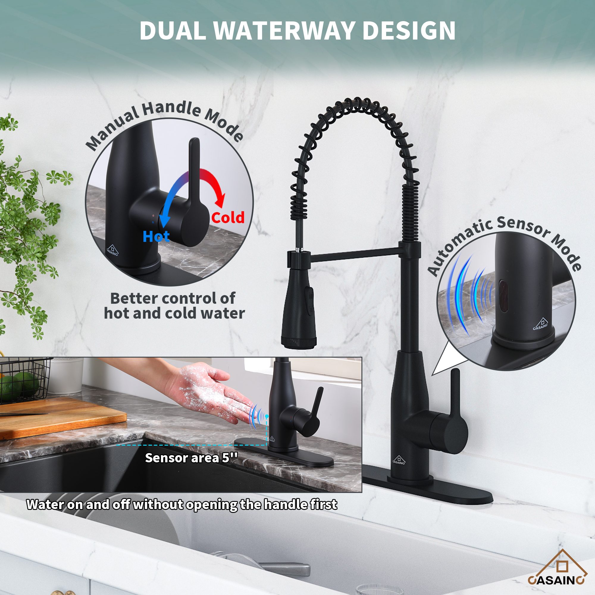 Touchless Kitchen Faucet with Automatically Turn Off