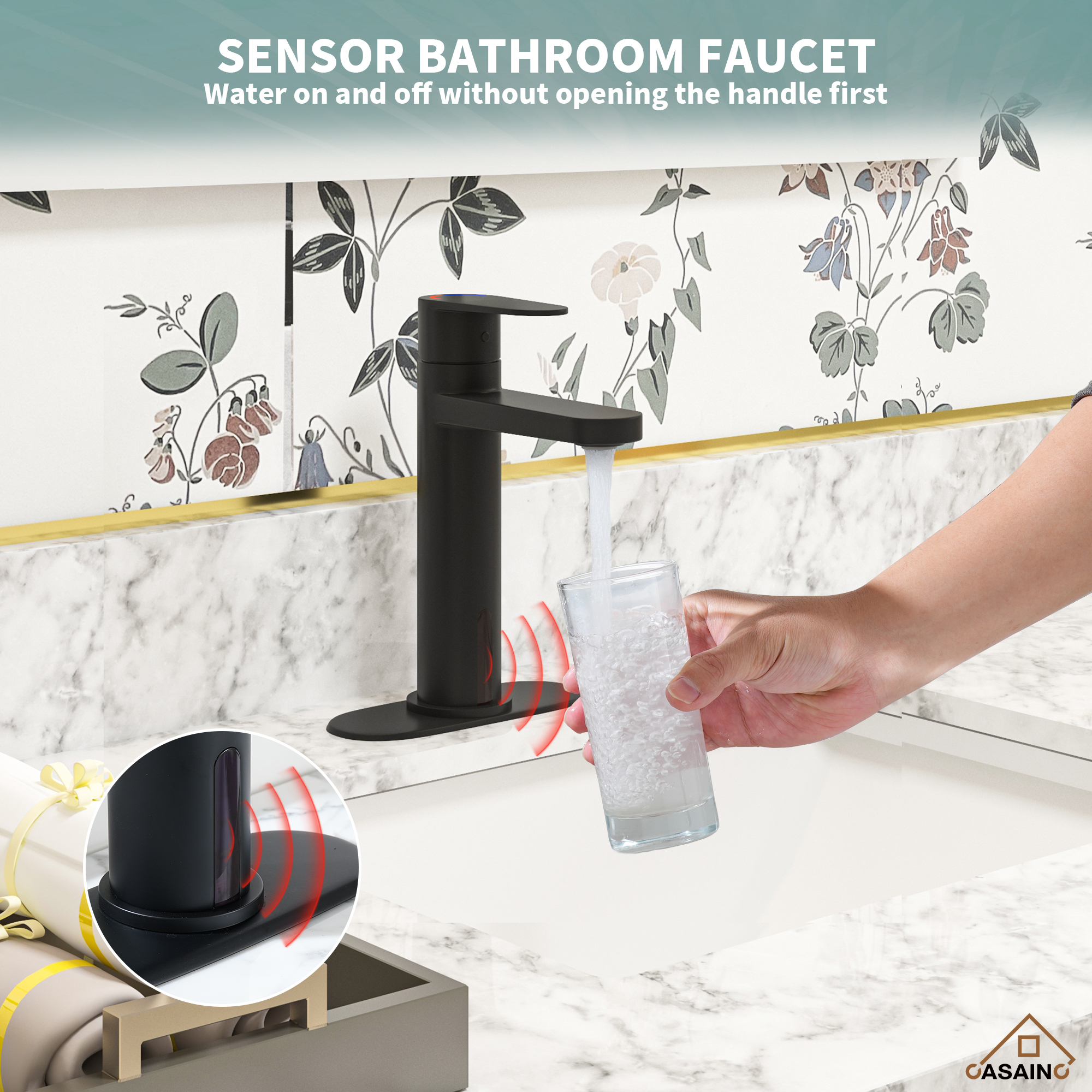Dual-Control Sensor Bathroom Sink Faucet Smart Basin Faucet
