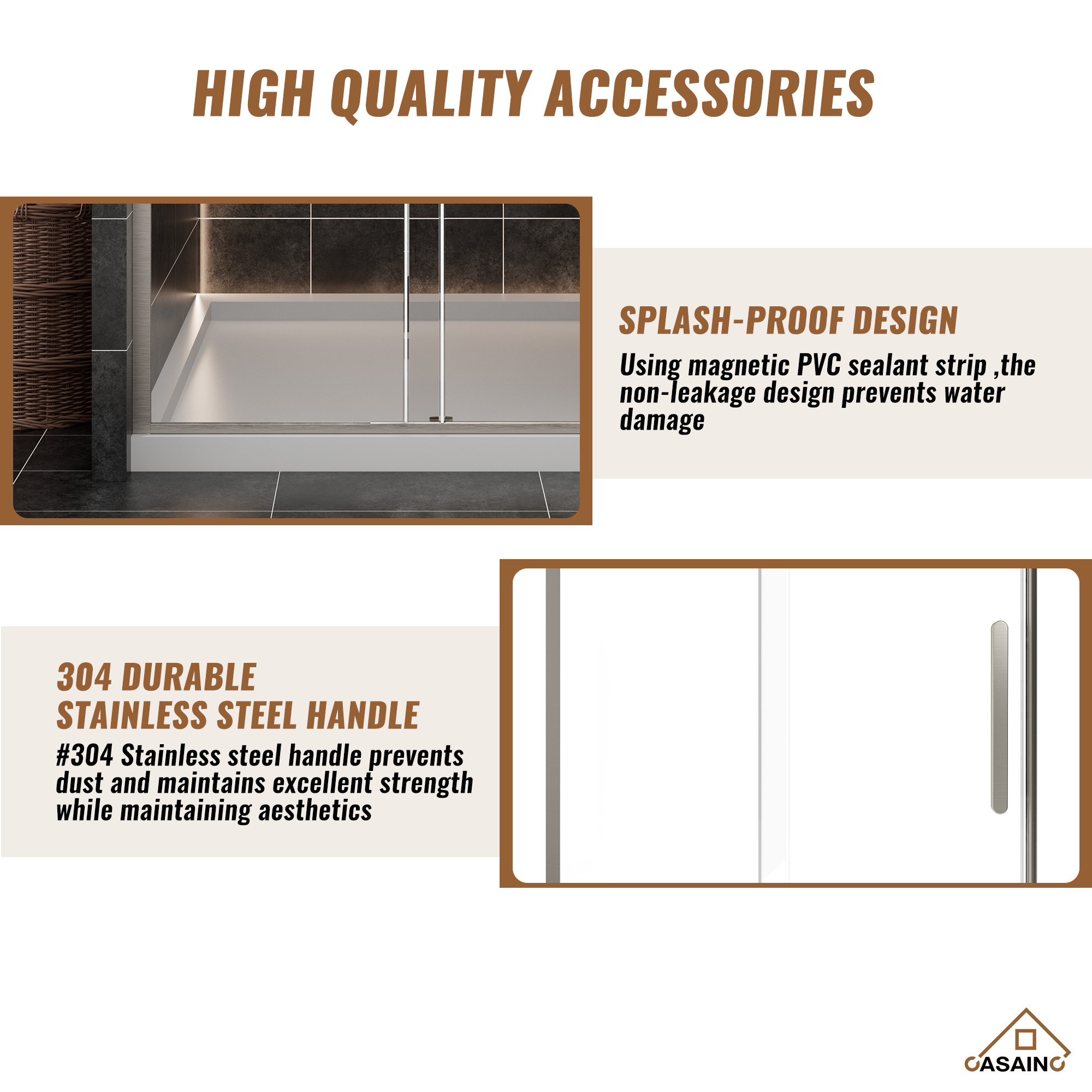 48.6  in. W x 76 in. H Framed Shower Door in Matte Black with Tempered Glass