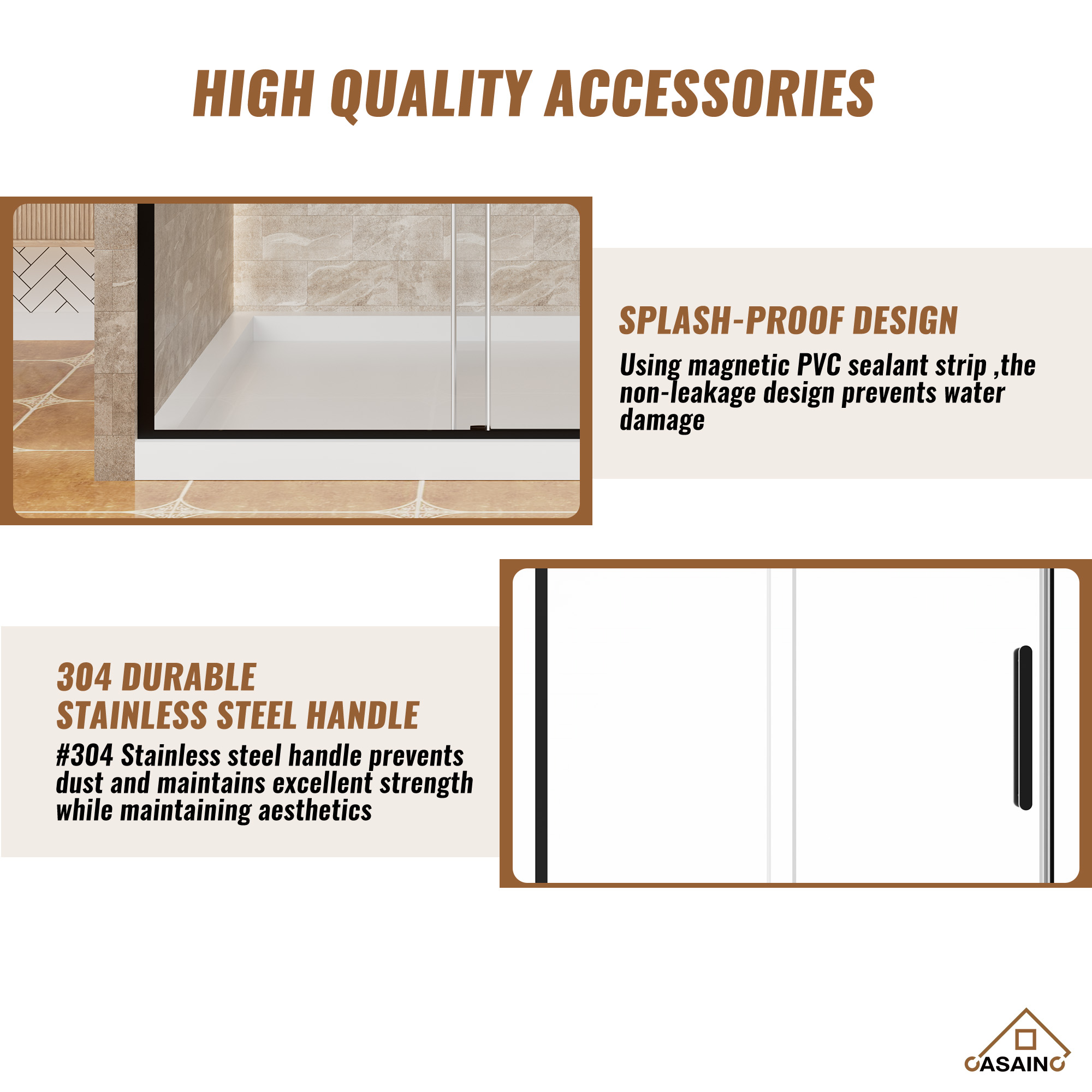 60.6  in. W x 76 in. H Framed Shower Door in Matte Black with Tempered Glass