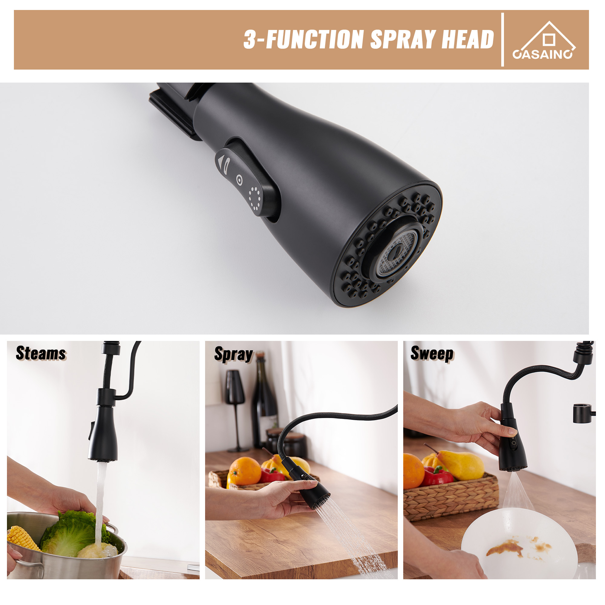 Single Handle Commercial Style Pull-Down Kitchen Faucet