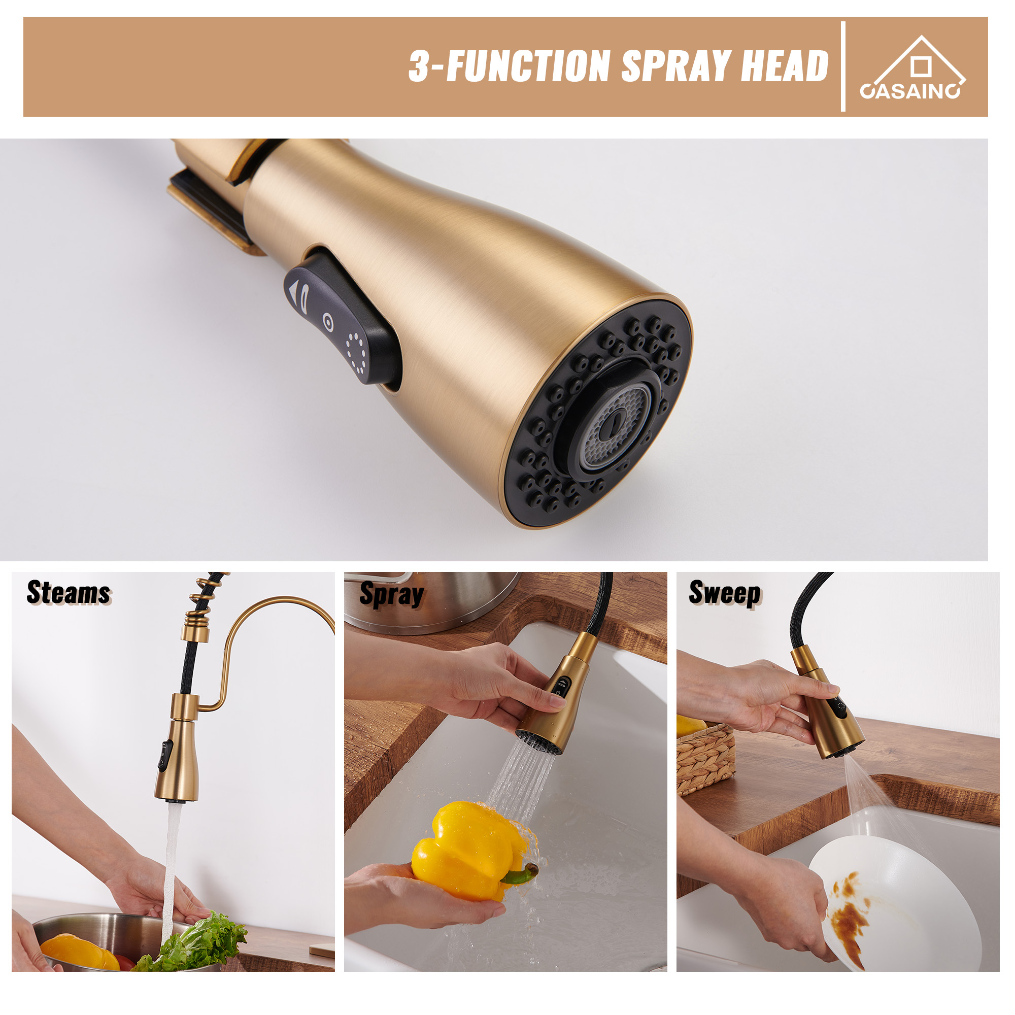 Single Handle Commercial Style Pull-Down Kitchen Faucet