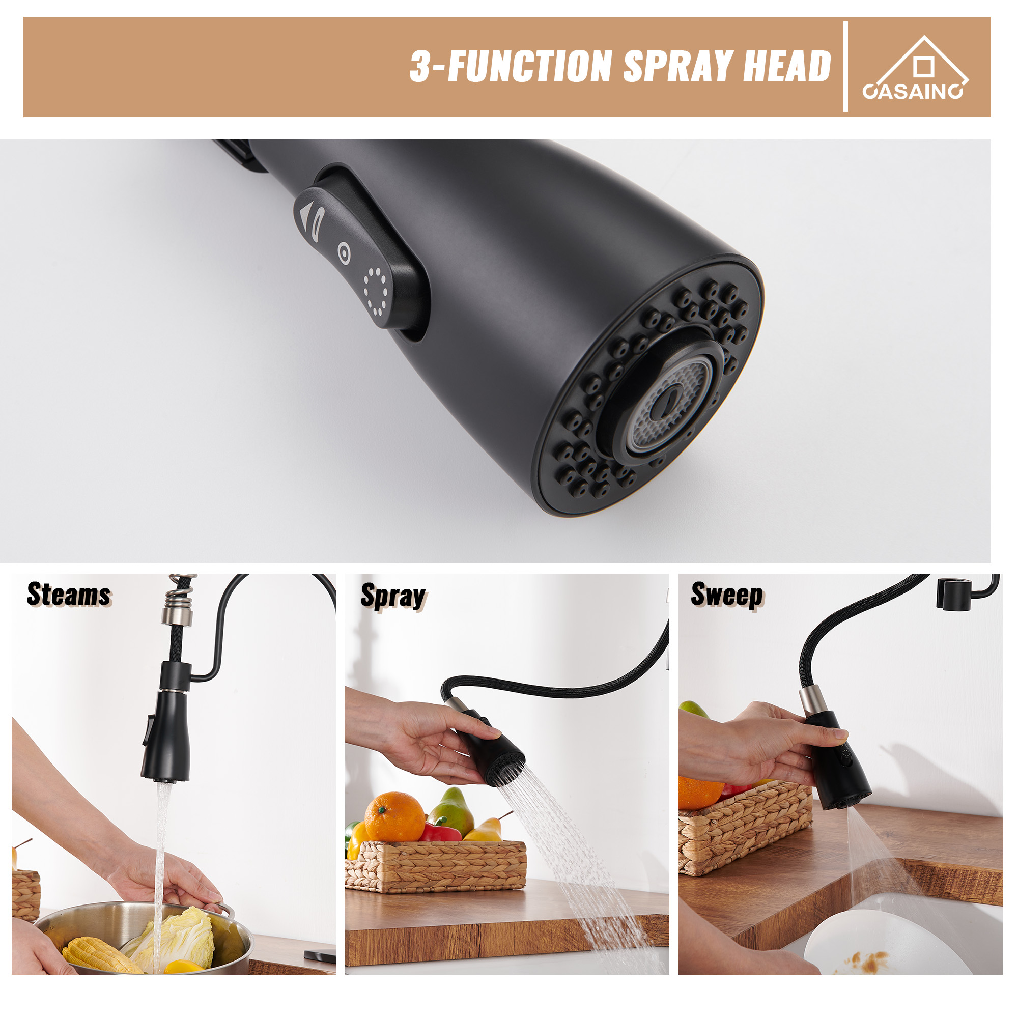 Single Handle Commercial Style Pull-Down Kitchen Faucet