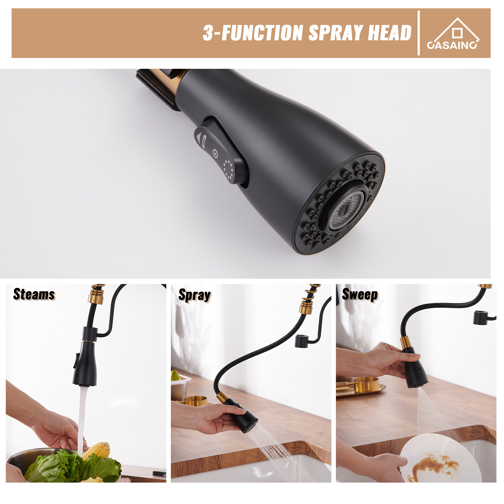 Single Handle Commercial Style Pull-Down Kitchen Faucet