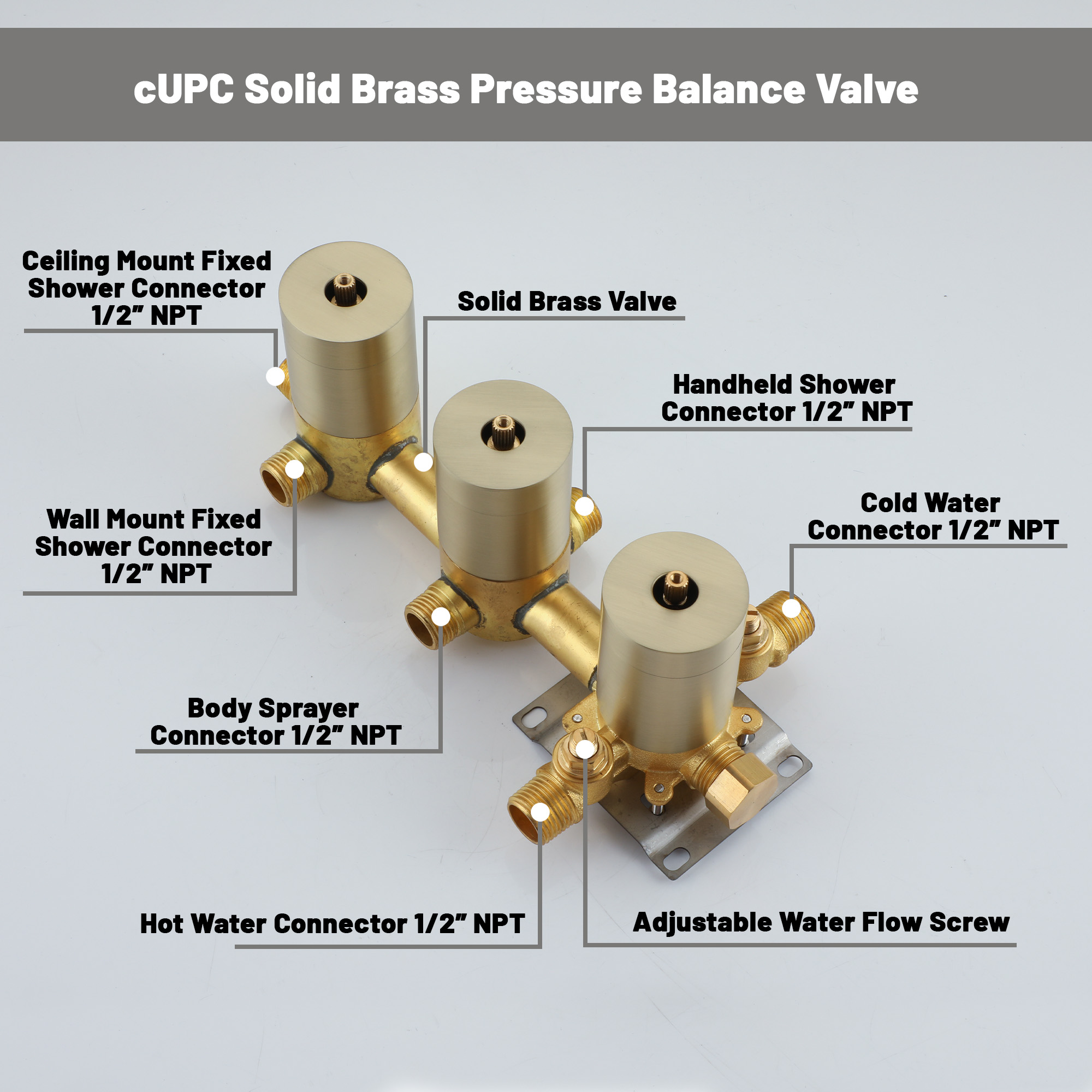 8" Dual Shower Head System with Slide Bar & Hand Shower & 4 Body Jets 