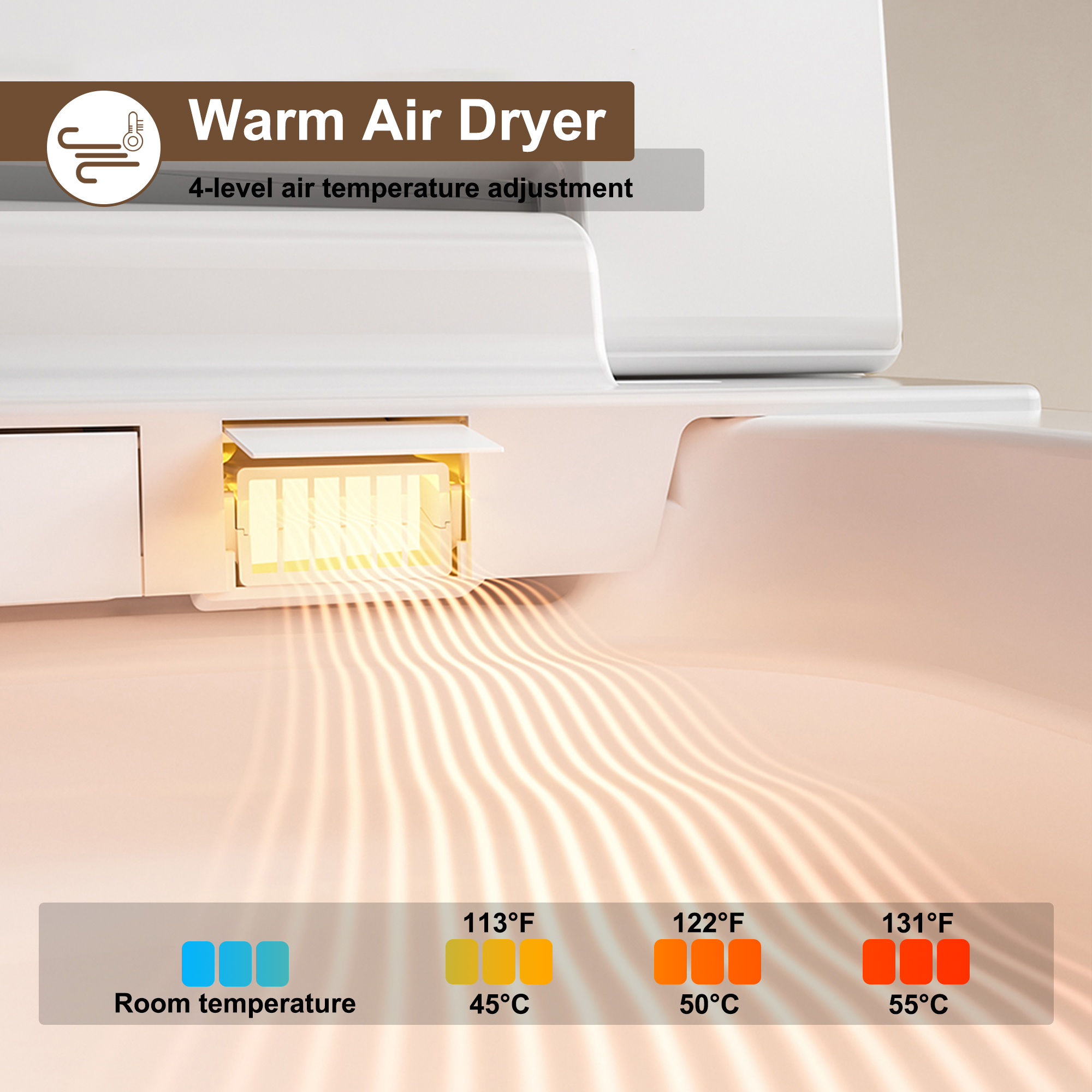 Black & White Smart Built-in Tank Bidet Toilet with Foot-Touch Lid Opening