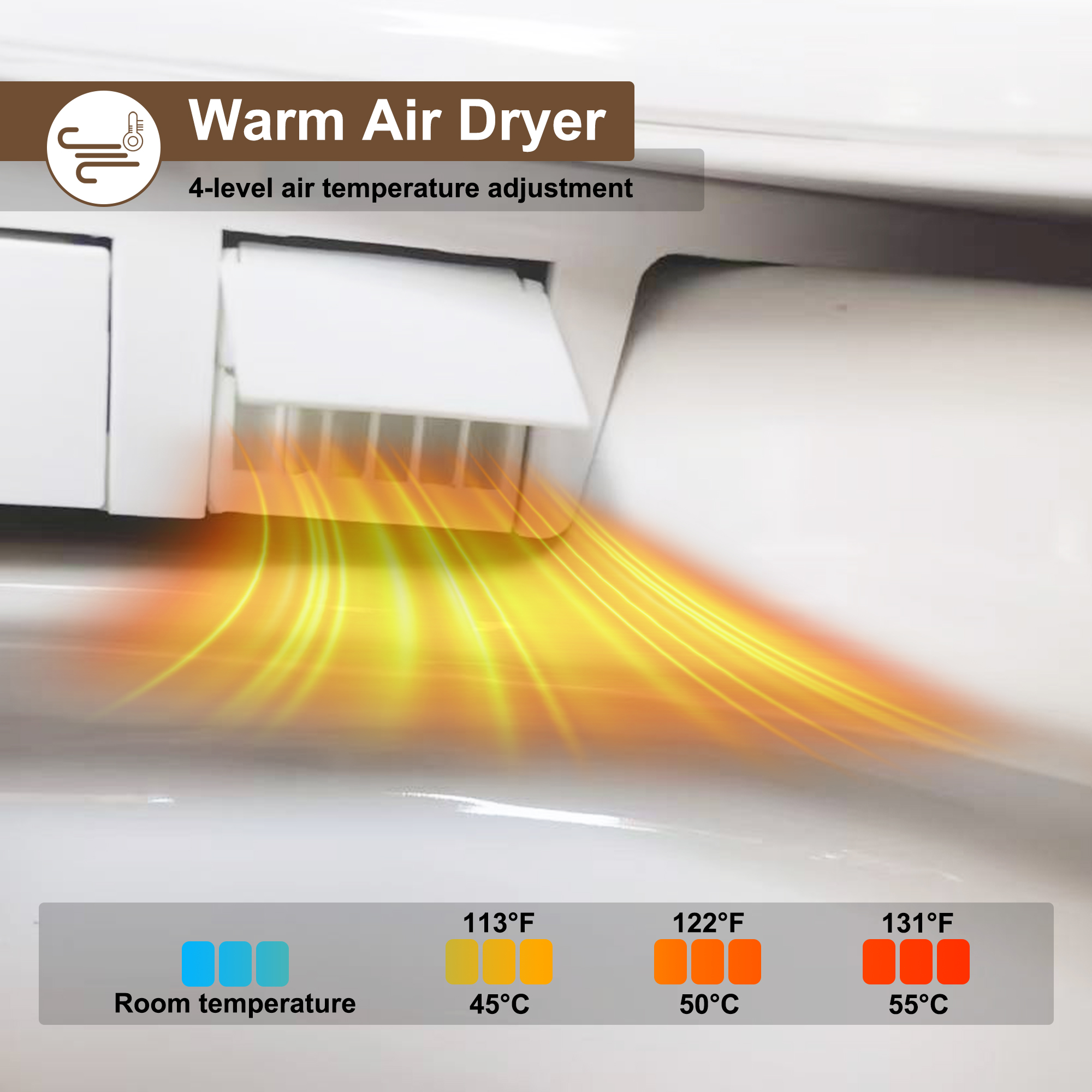 Modern Smart Toilet with Built-in Bidet Seat and LED Display