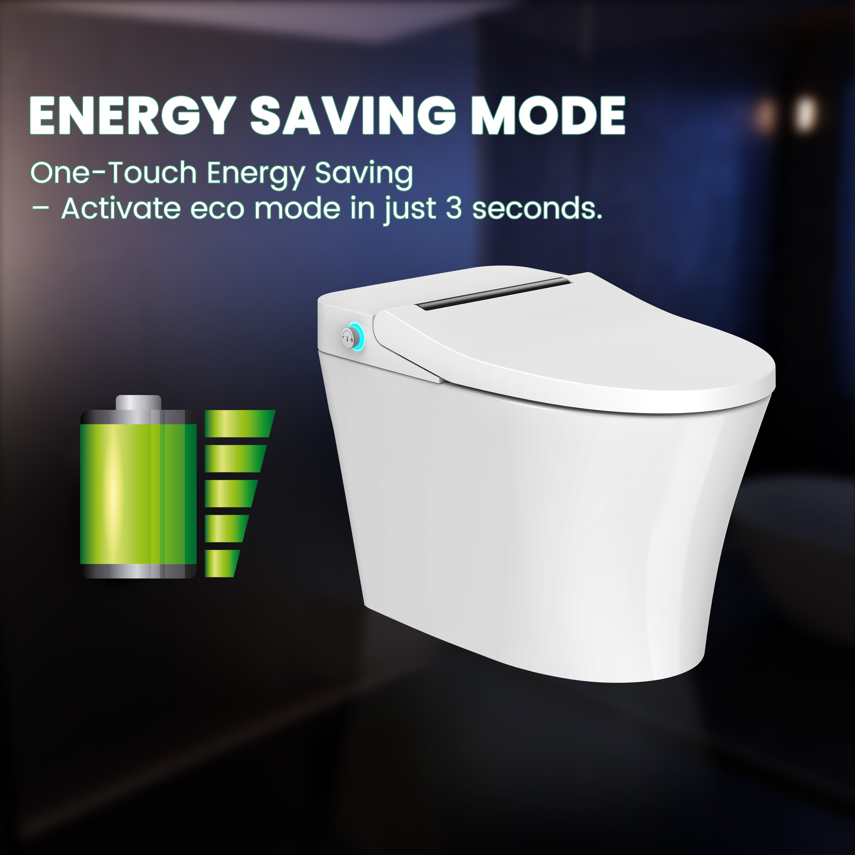 Tankless Floor Mounted Elongated White Ceramic Smart Bidet Toilet