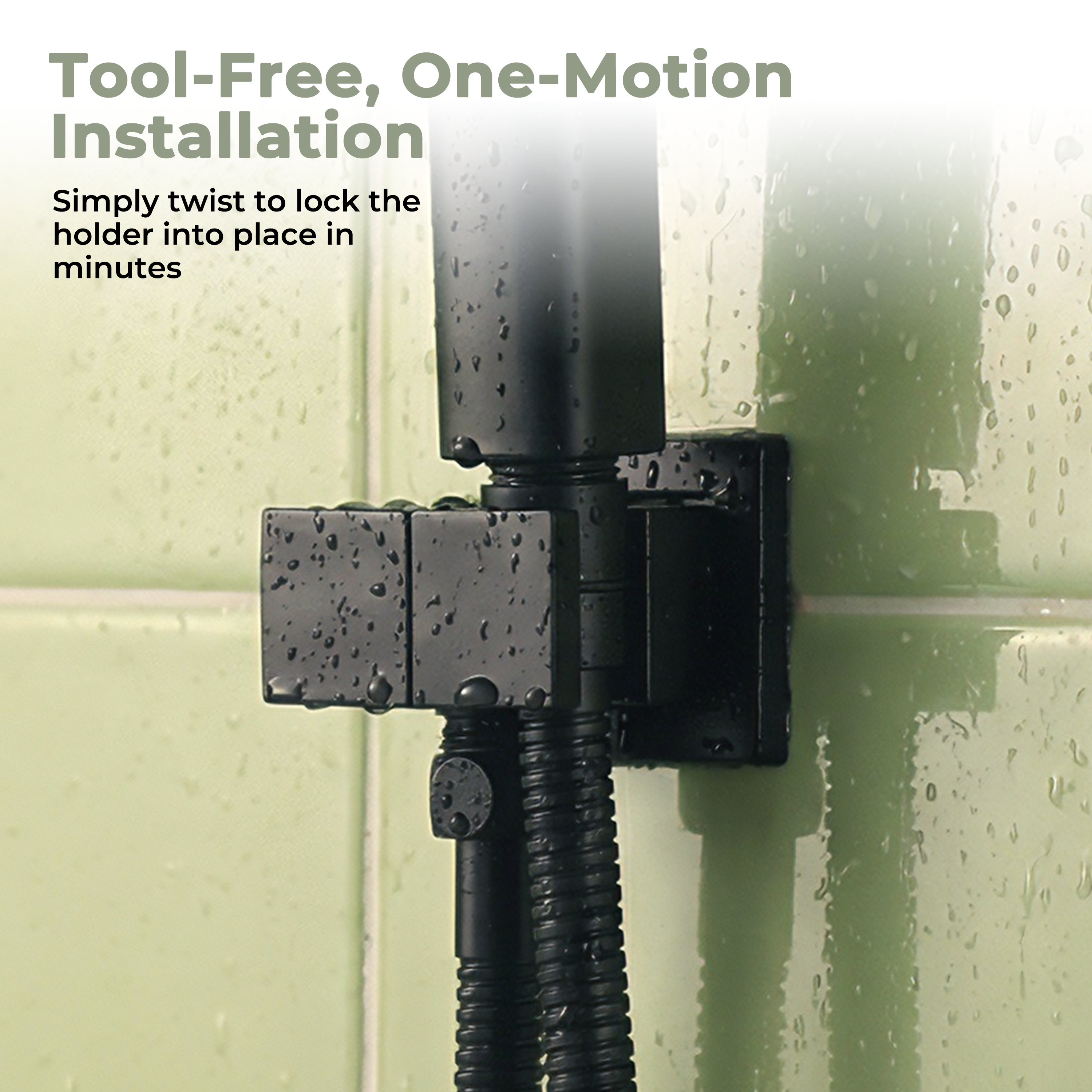 Square Brass Handheld Shower Holder with Adjustable Angle