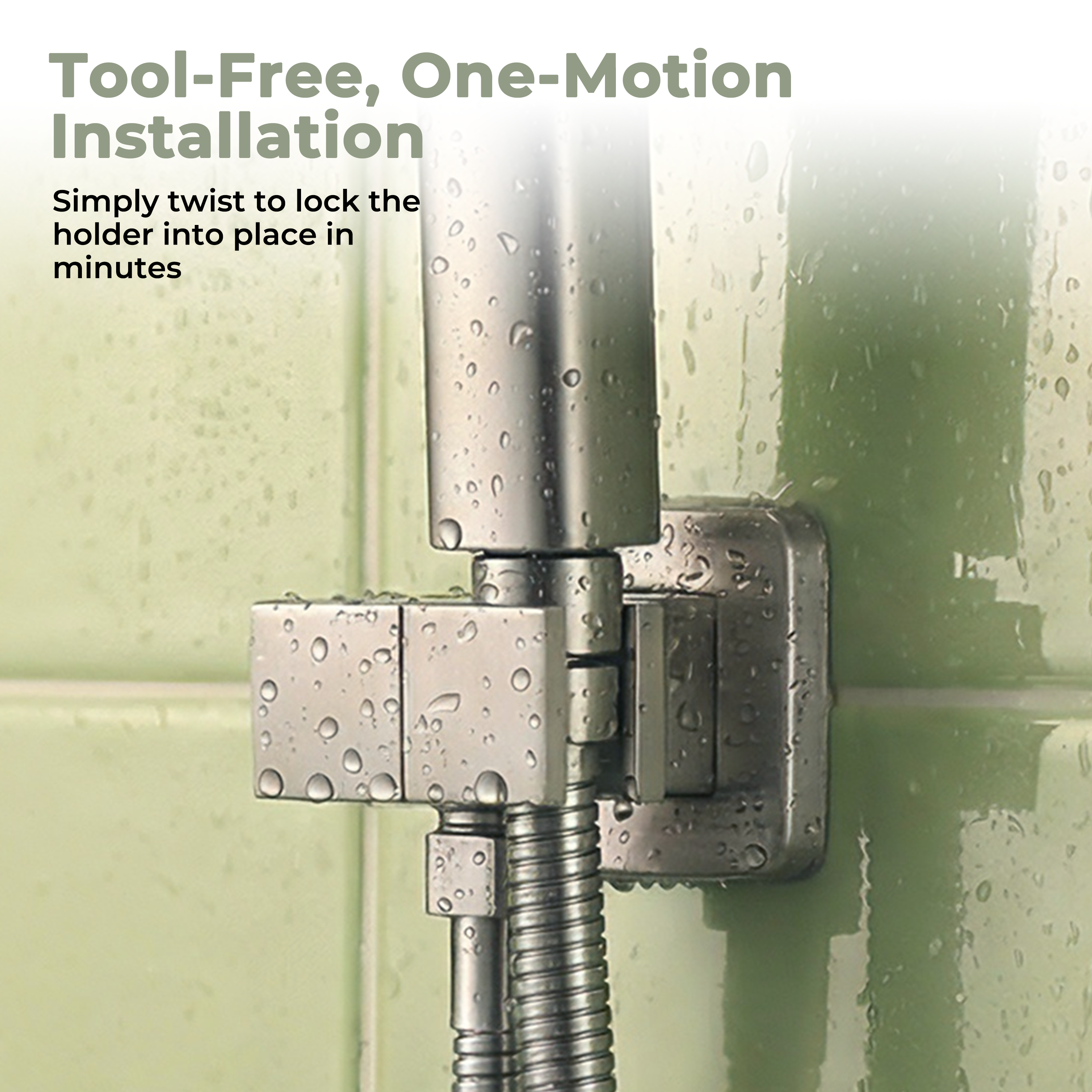 Square Brass Handheld Shower Holder with Adjustable Angle