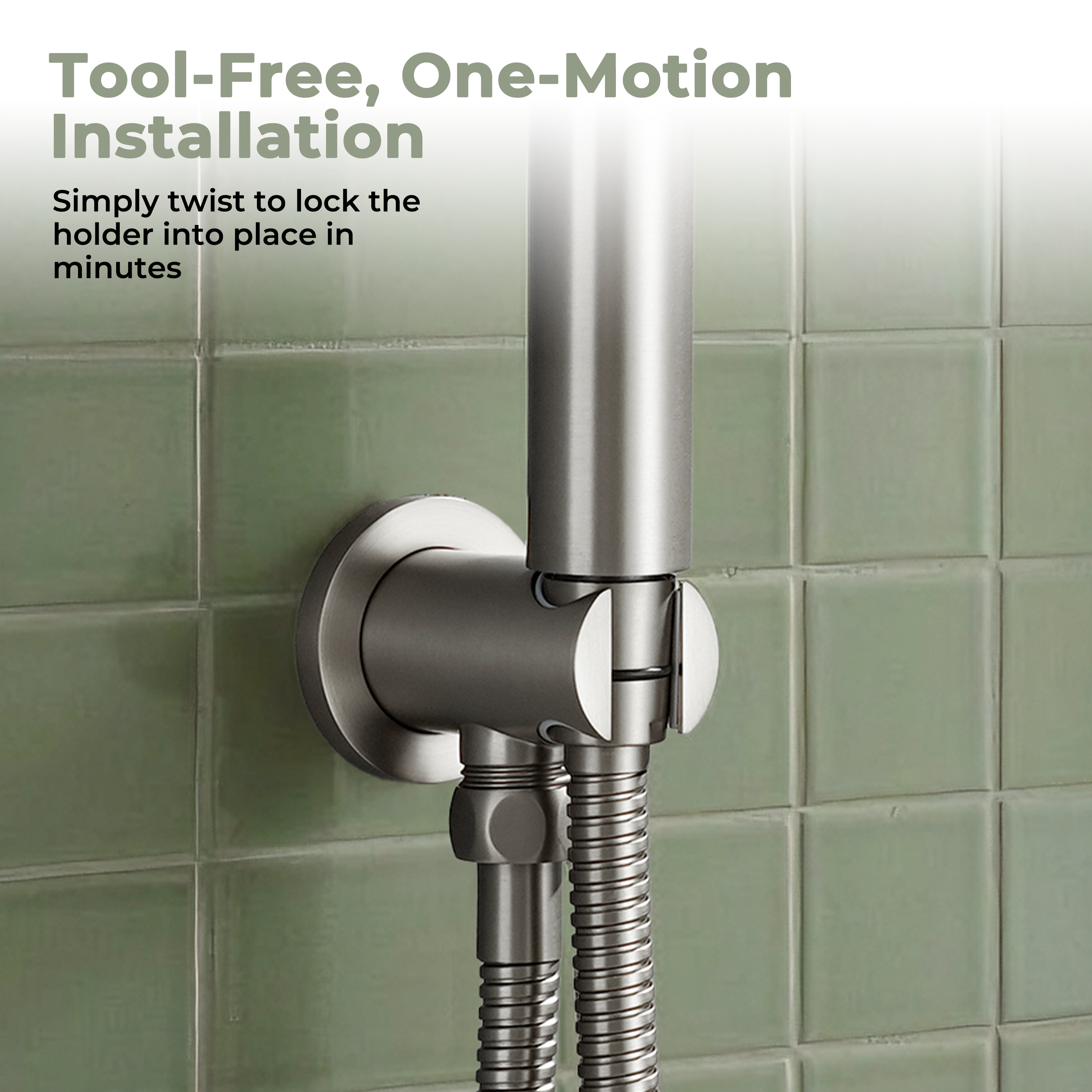 Round Brass Handheld Shower Holder Fixed Wall Mount Bracket