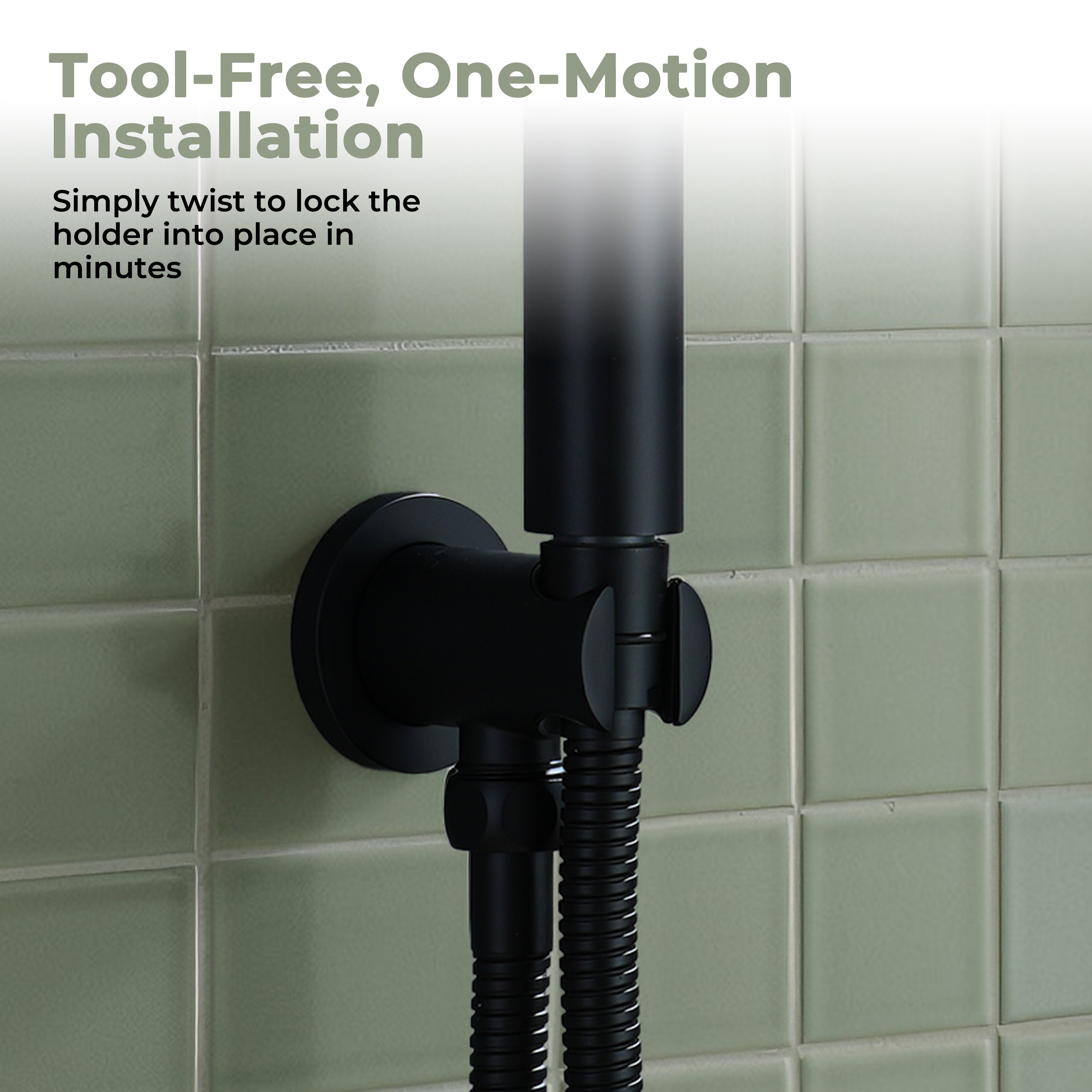 Round Brass Handheld Shower Holder Fixed Wall Mount Bracket