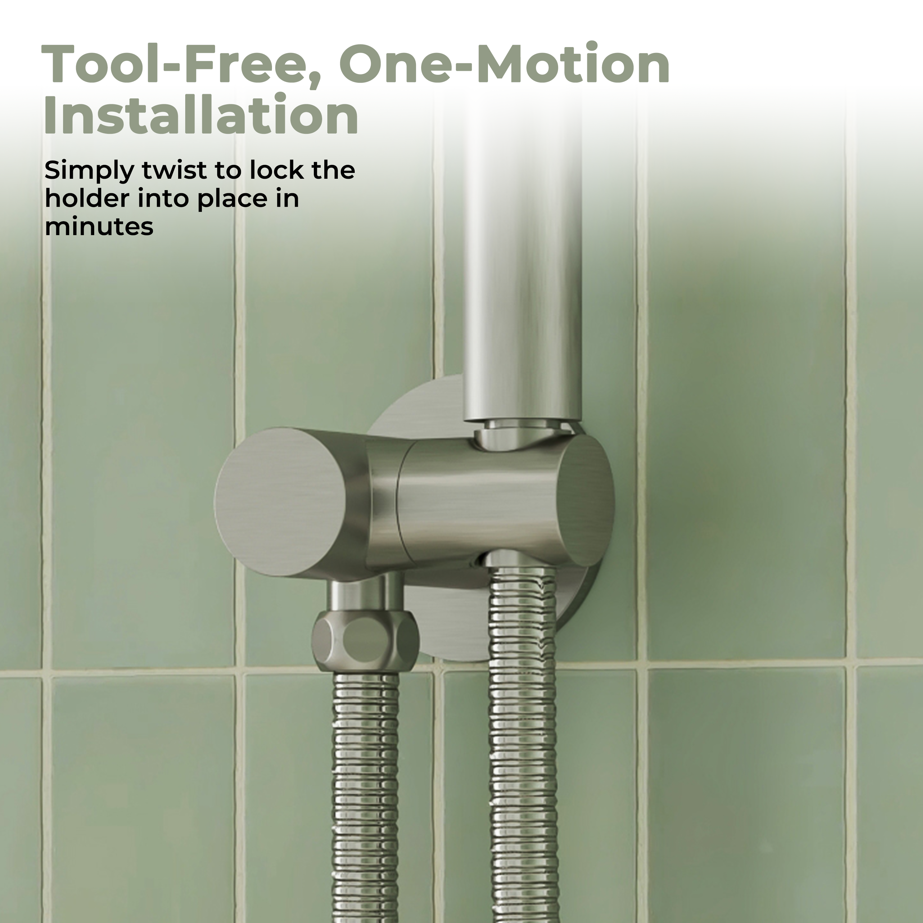 Wall Mount Round Handheld Shower Holder with Adjustable Angle