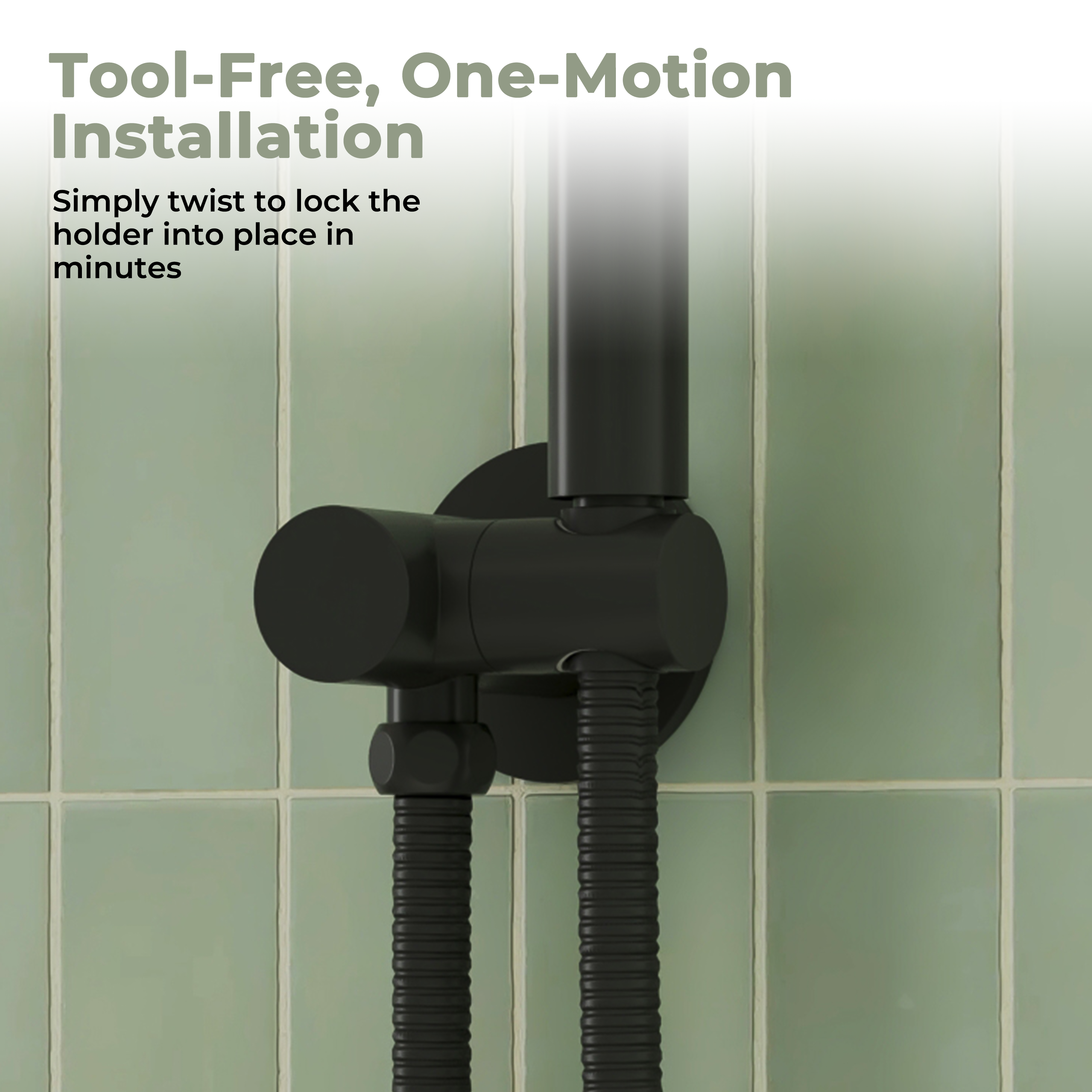 Wall Mount Round Handheld Shower Holder with Adjustable Angle