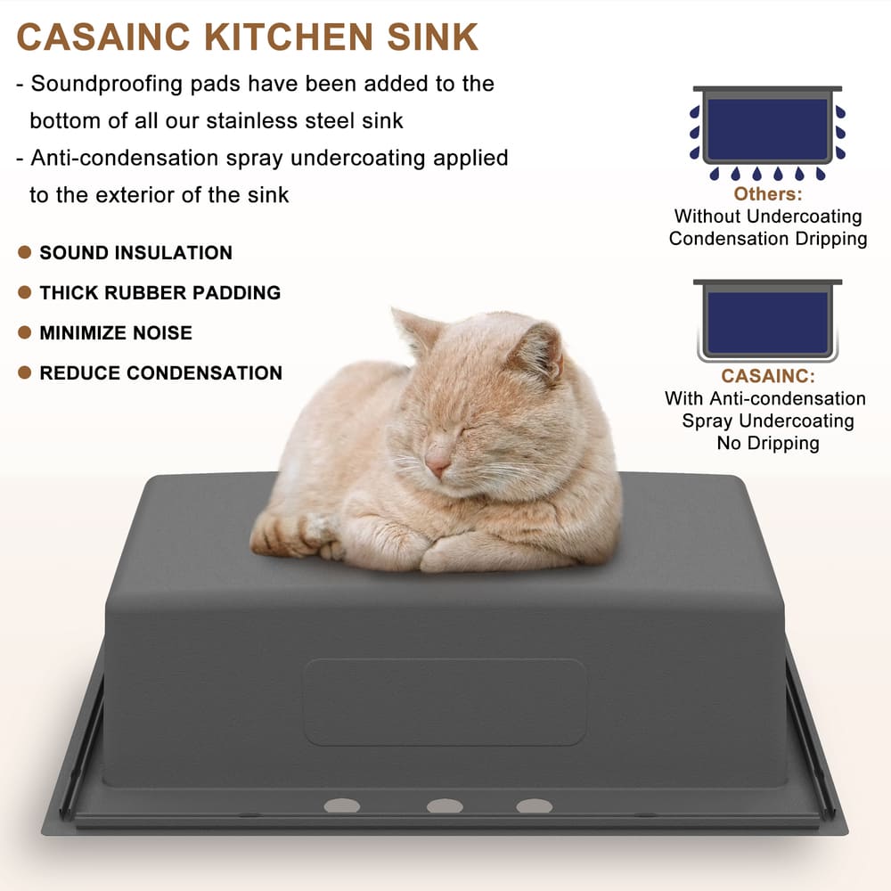 [Copy]33inch 3-Hole Single Bowl Stainless Steel Drop-in Workstation Kitchen Sink with Accessories