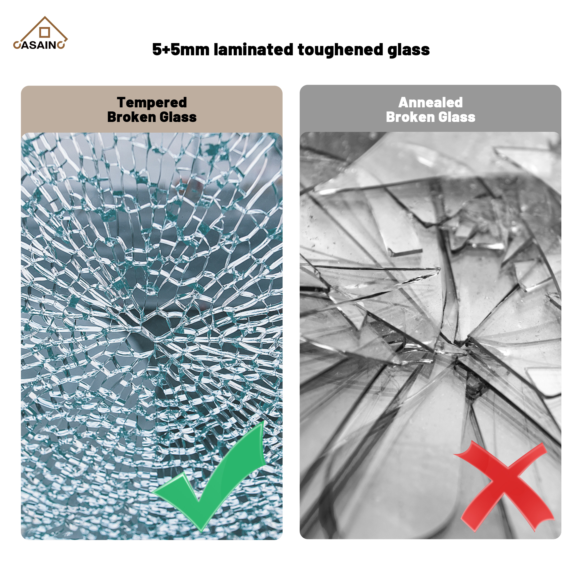 48"x76" Frameless Laminated Layer Glass Shower Door with Cushioned Single Slide Enclosure in Brushed Nickel/Chrome/Matte Black/Brushed Gold