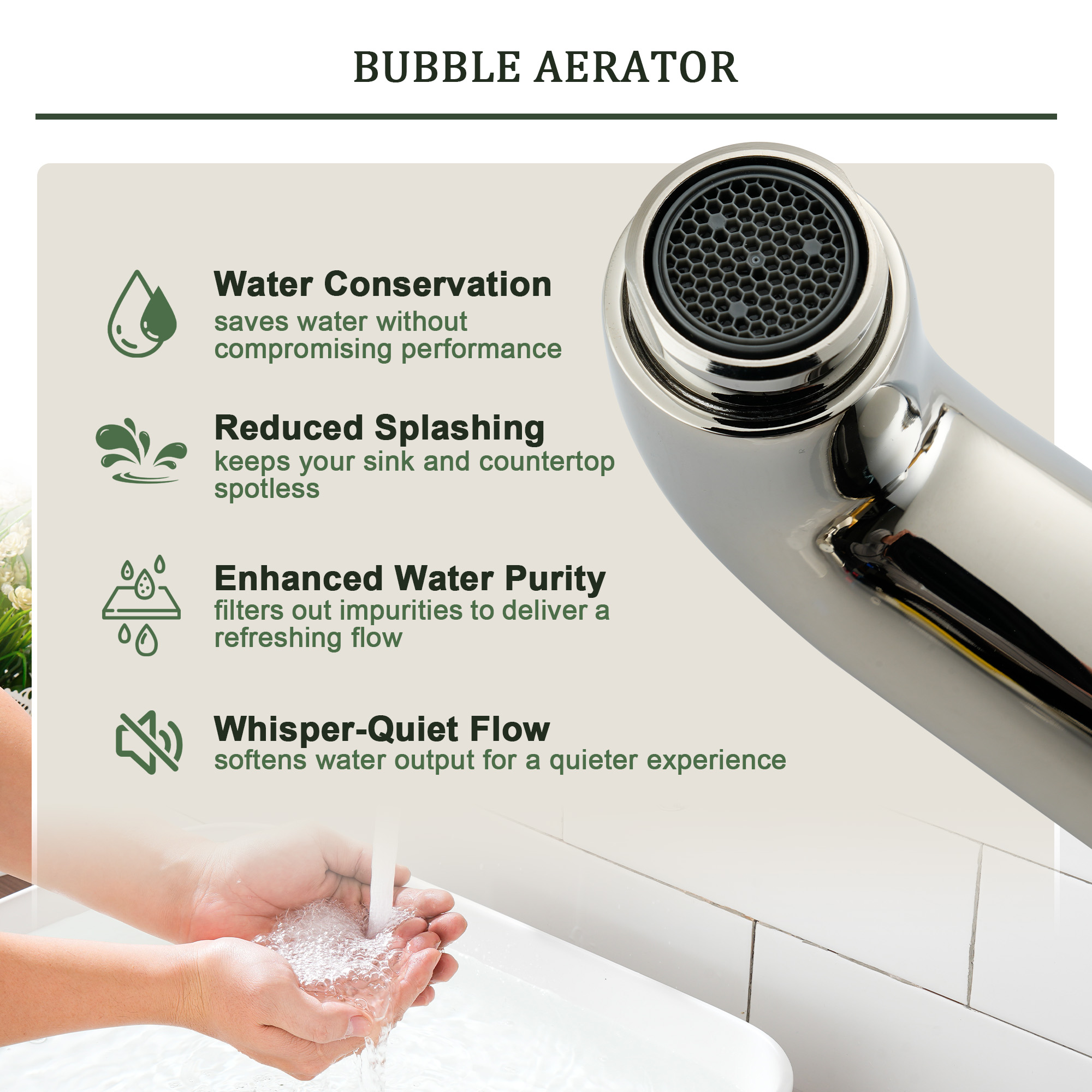 Polished Nickel Dual Handle Wall Mounted Bathroom Faucet - HEXAGON