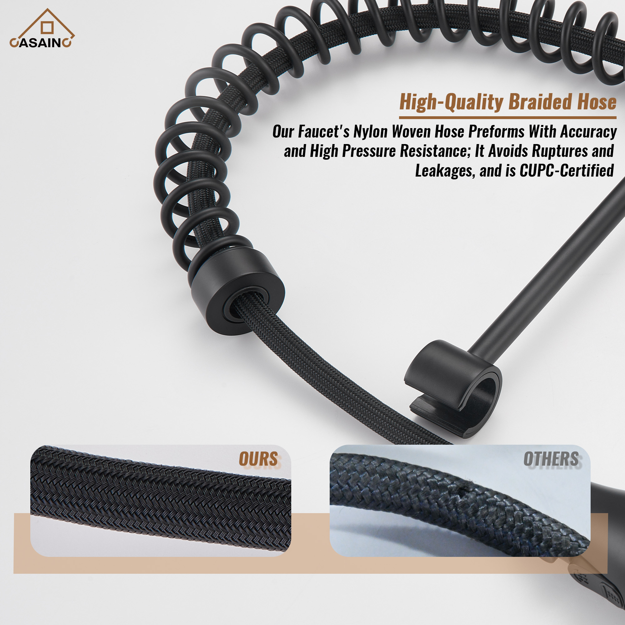  Pull-Down Sprayer Kitchen Faucet with 360° Swivel, Three Functions for Effortless Cooking and Cleaning