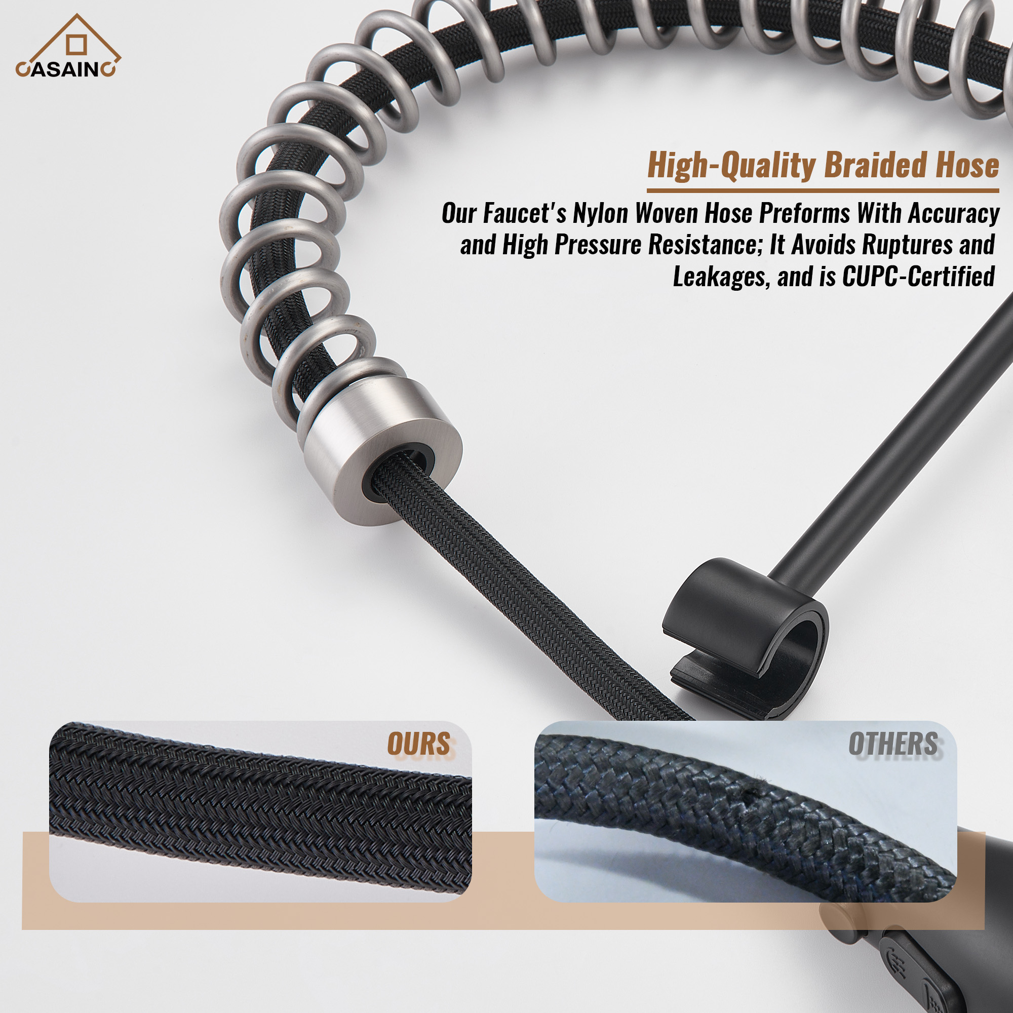  Pull-Down Sprayer Kitchen Faucet with 360° Swivel, Three Functions for Effortless Cooking and Cleaning