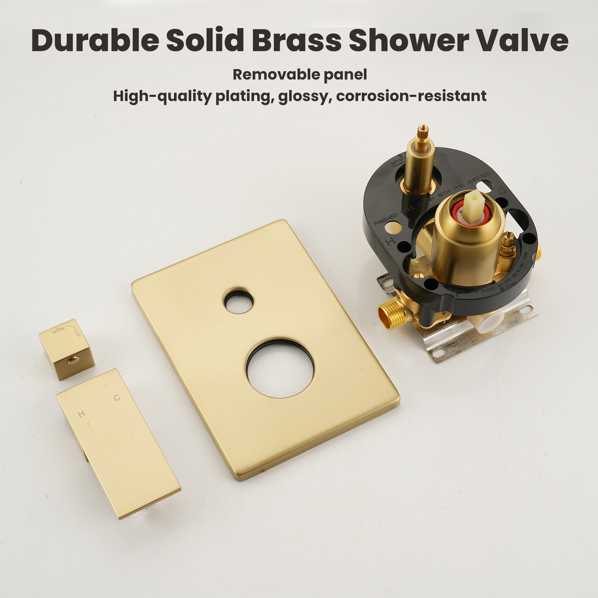10" Square Brass Shower System with Handheld Shower and Pressure Balance Valve