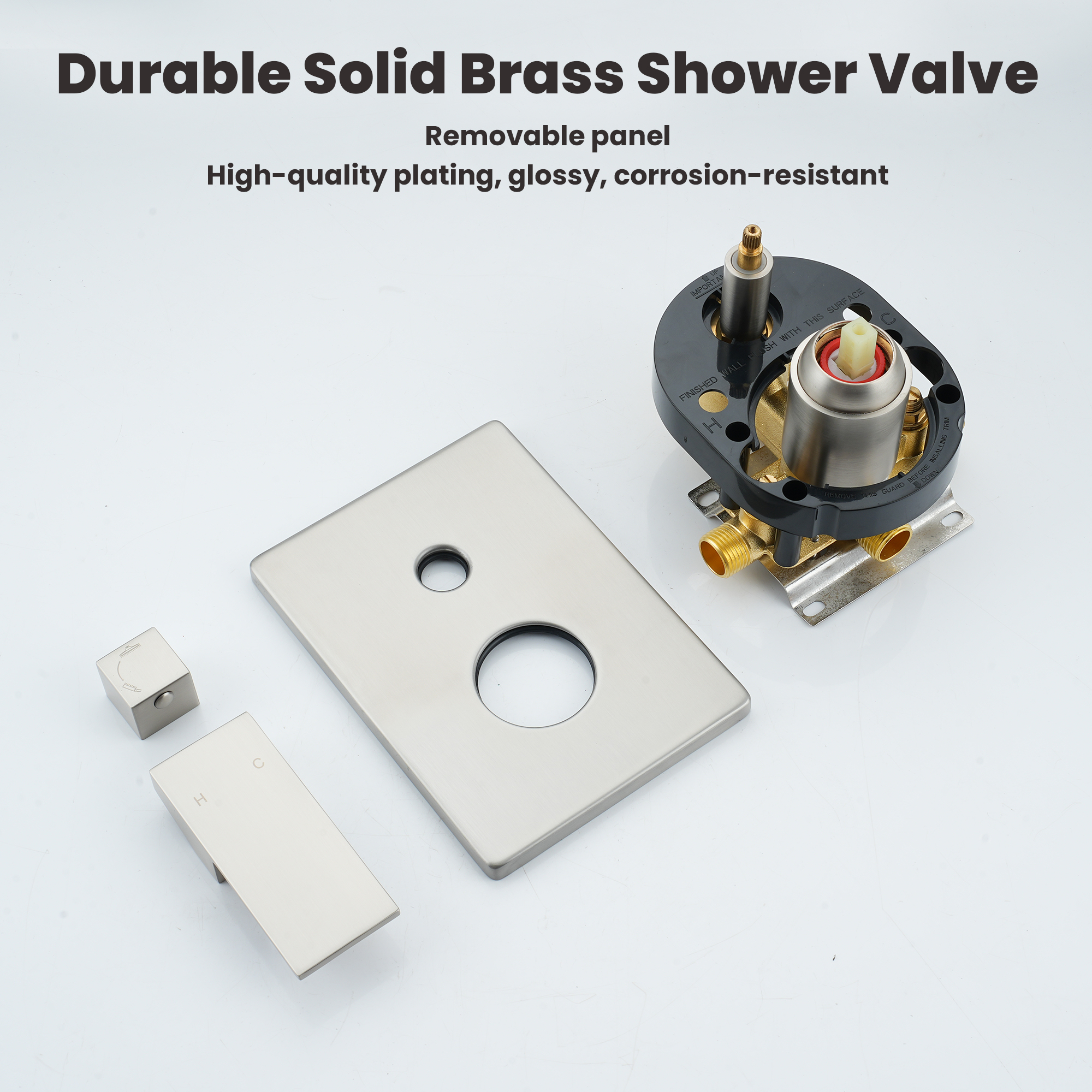 10" Square Brass Shower System with Handheld Shower and Pressure Balance Valve