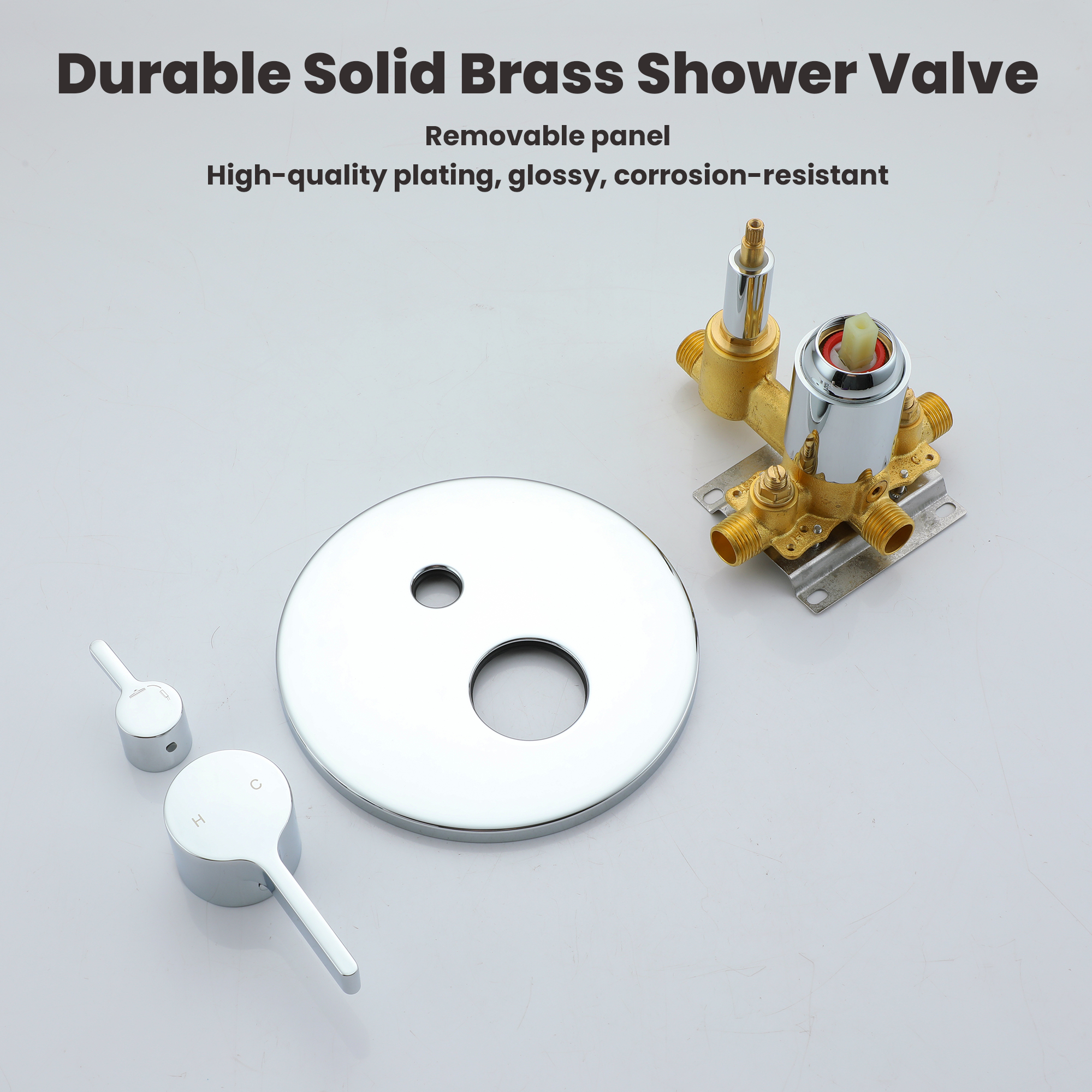 10" Round Shower System with Handheld Brass Showerhead