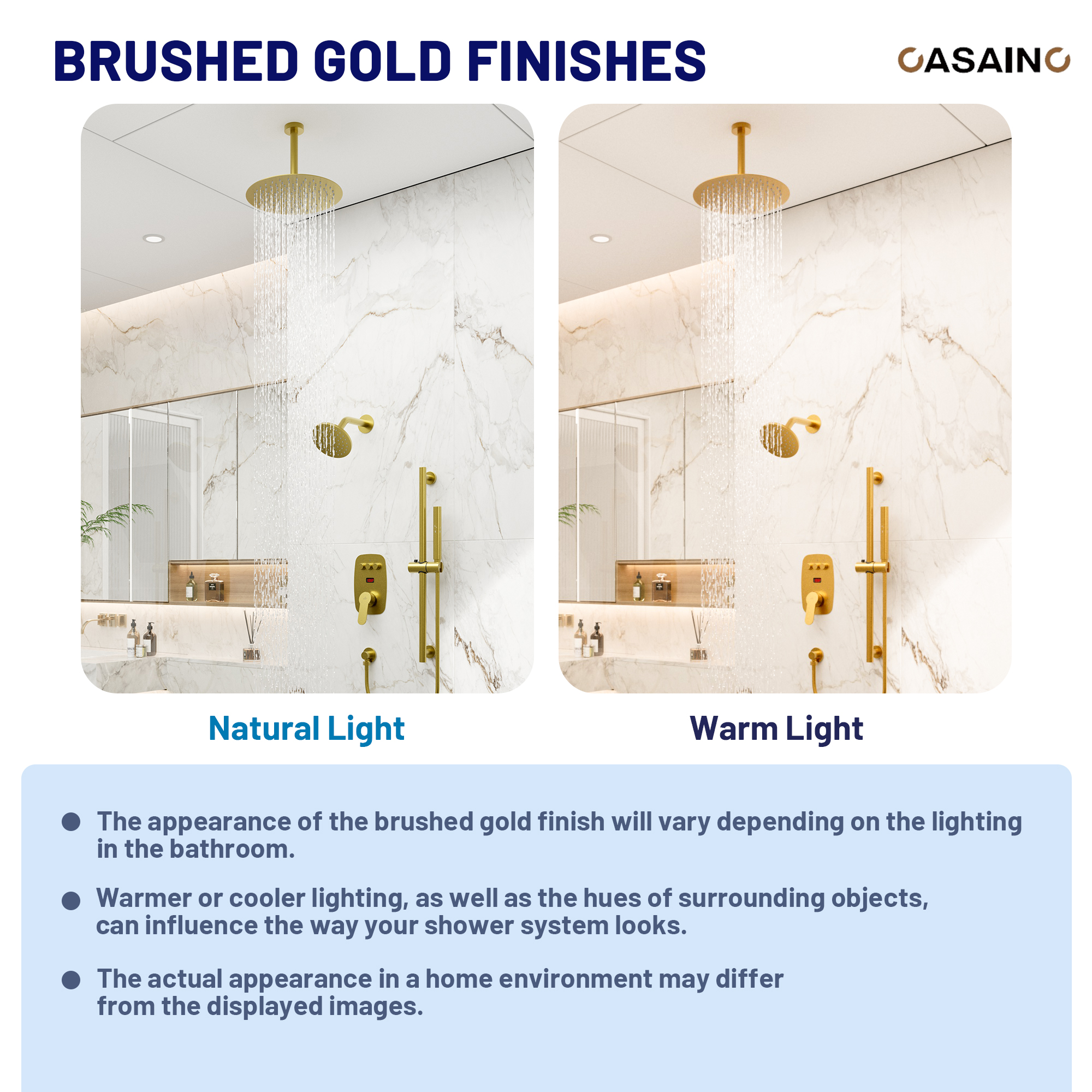 12-inch Ceiling-Mounted Dual Shower System with Slide Bar & Digital Display