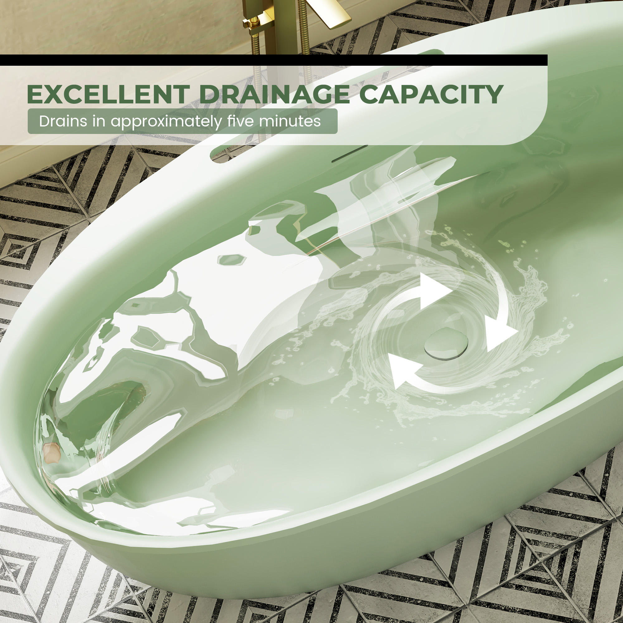 63"/67" Solid Surface Freestanding Matte Bathtub with Rim Towel Slot