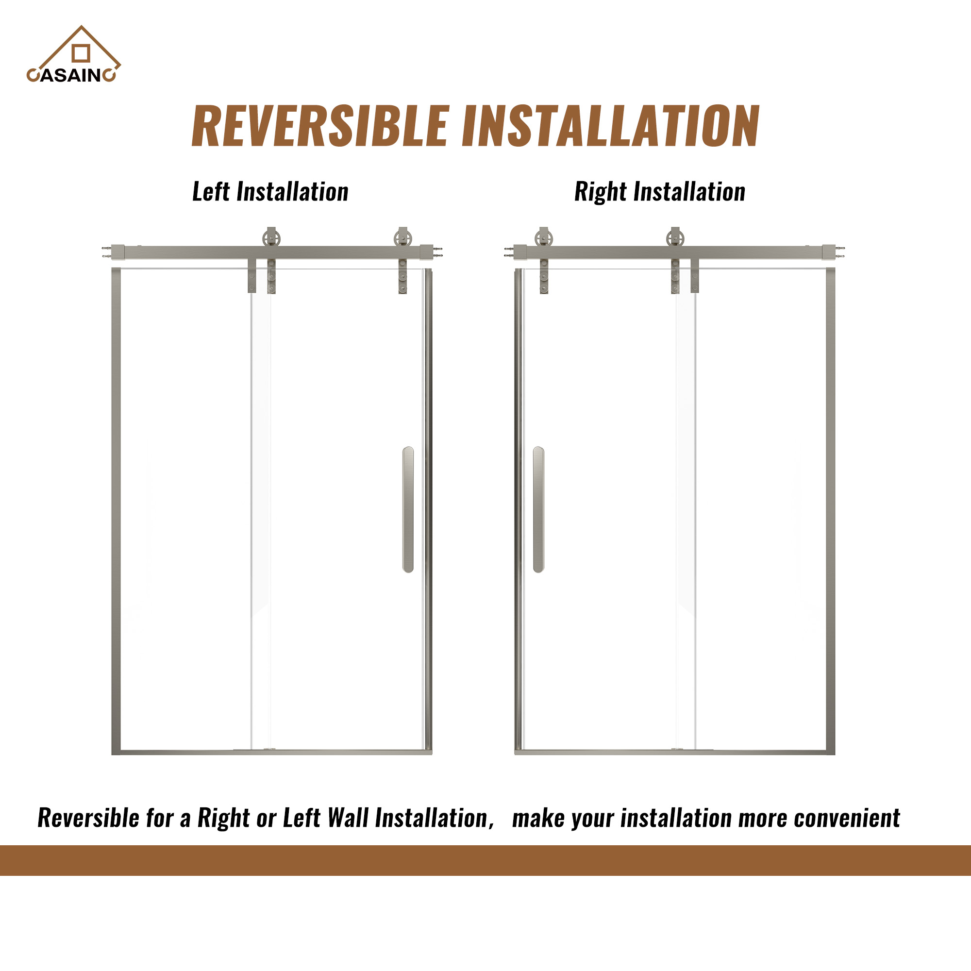 48.6  in. W x 76 in. H Framed Shower Door in Matte Black with Tempered Glass