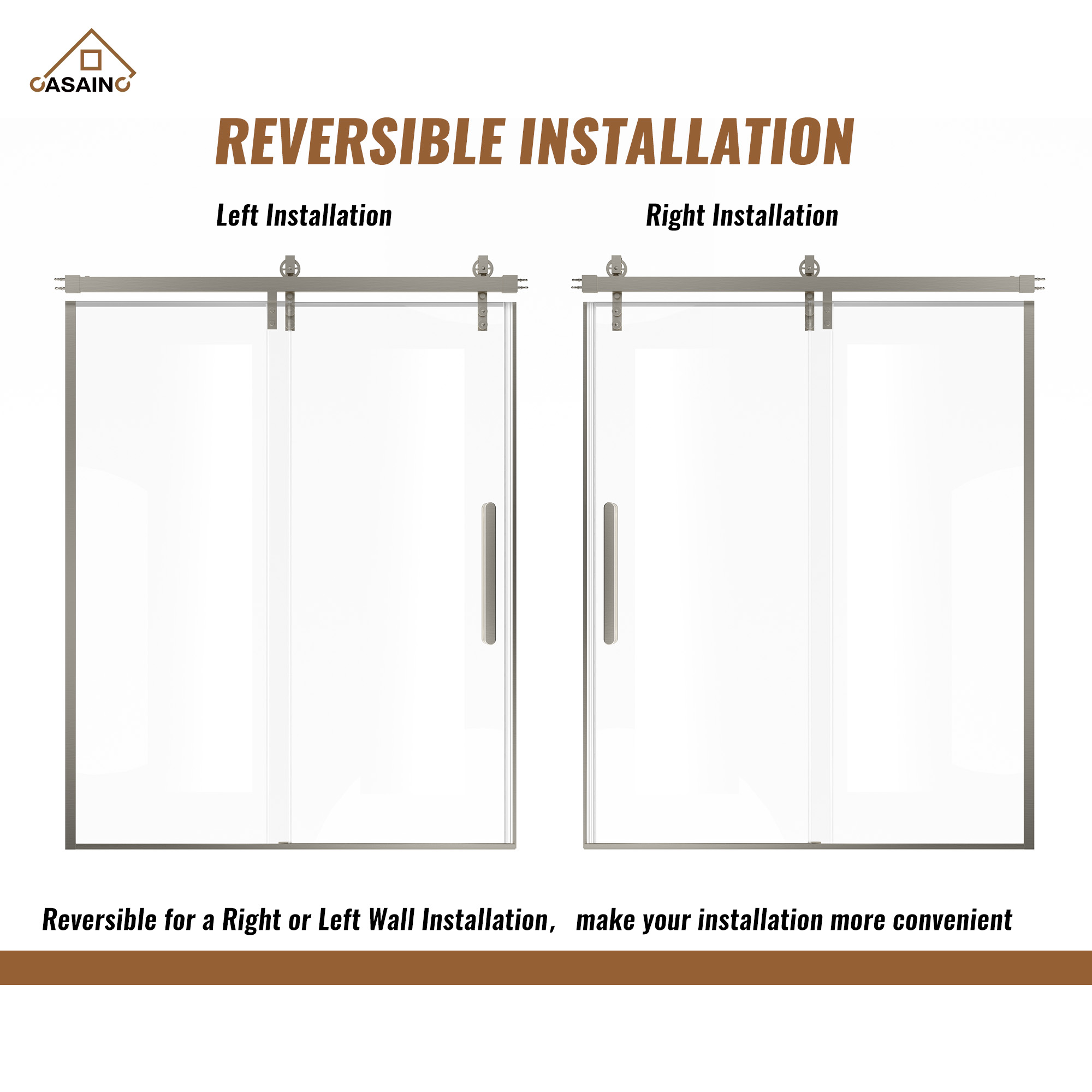 60.6  in. W x 76 in. H Framed Shower Door in Matte Black with Tempered Glass