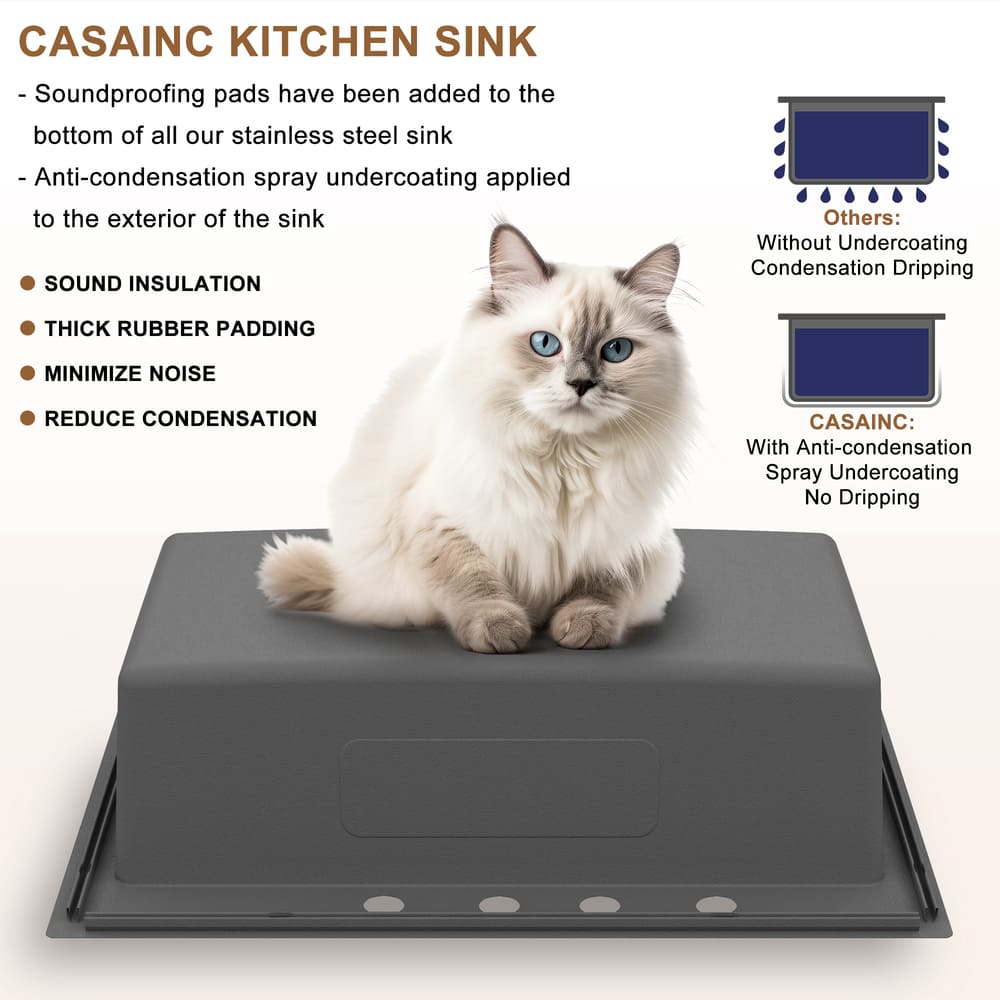 [Copy]33inch 3-Hole Single Bowl Stainless Steel Drop-in Workstation Kitchen Sink with Accessories