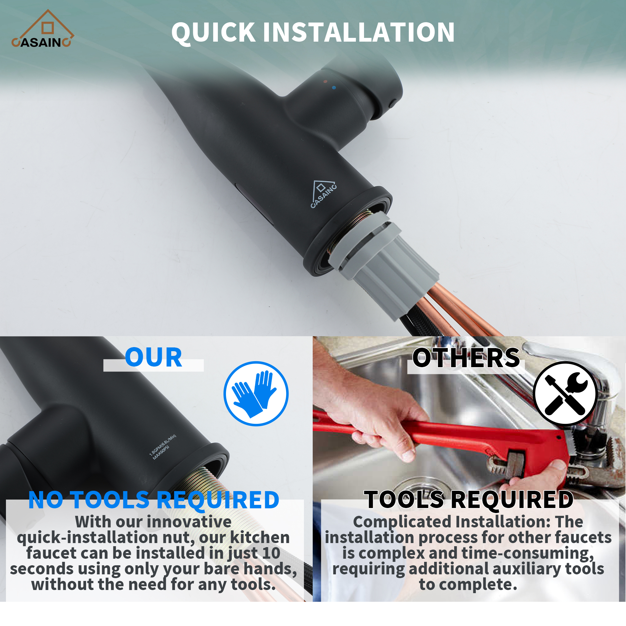 Touchless Kitchen Faucet with Automatically Turn Off