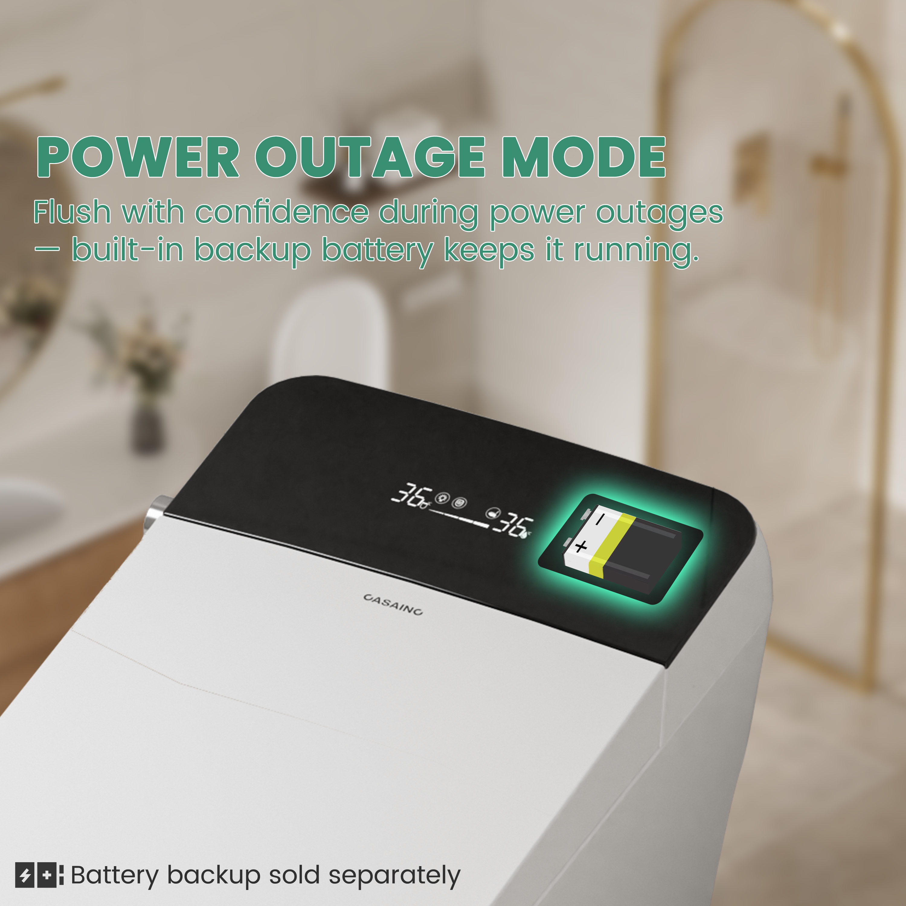 Elongated White Ceramic Tankless Smart Bidet Toilet with Remote Control