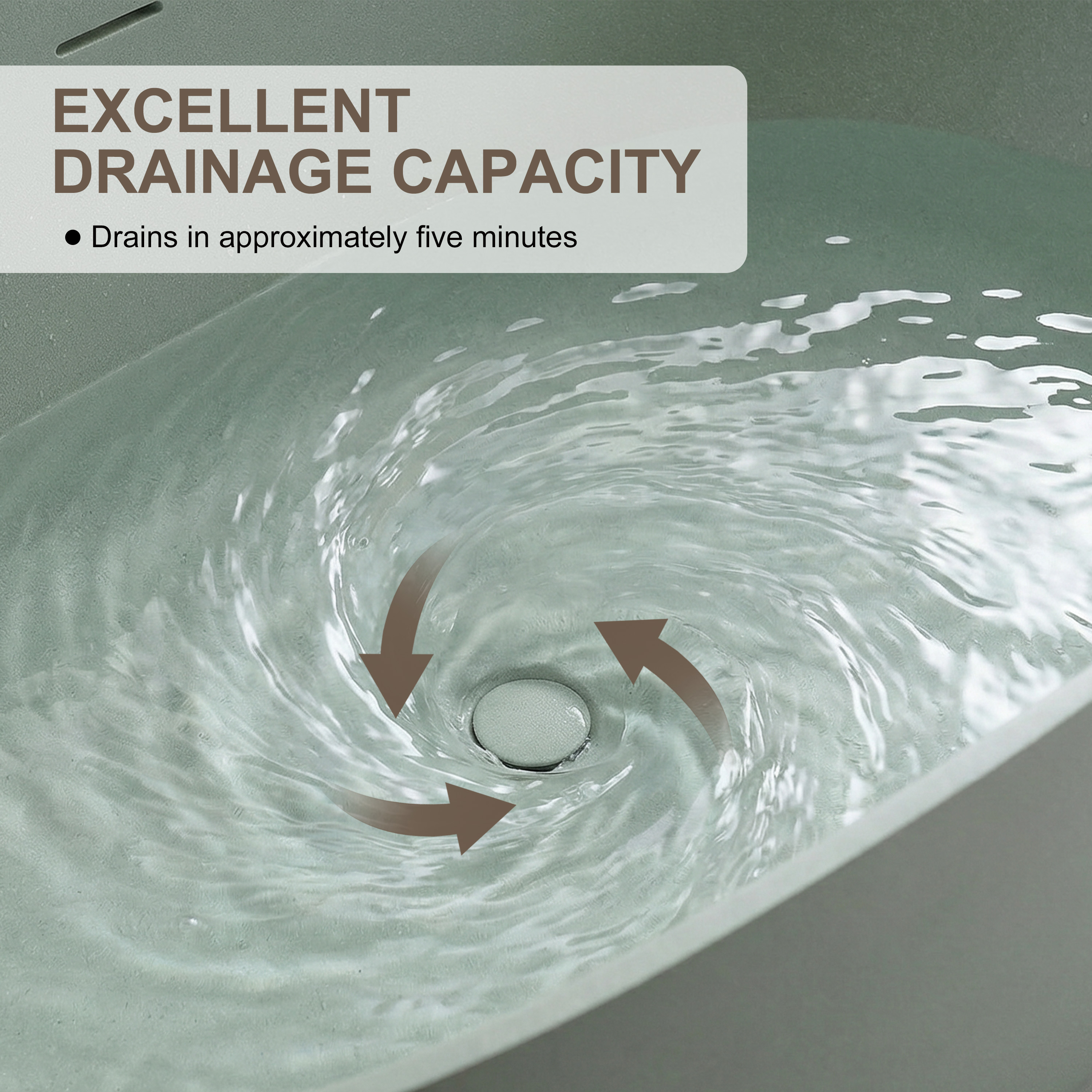 57"/61"/65"/69" Minimalist Solid Surface Freestanding Bathtub in Pine Crest and Shadow Whisper