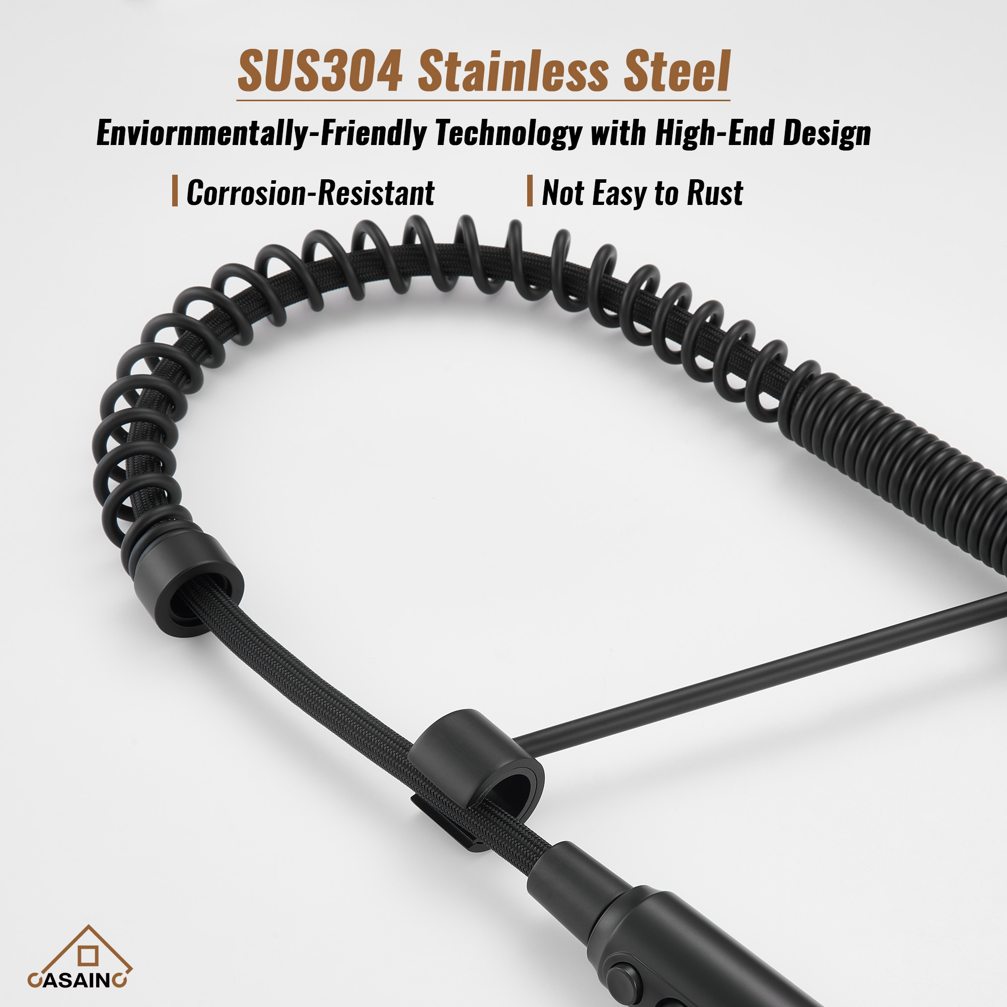 Commercial Style Pull-Down Single Handle 19" Kitchen Faucet