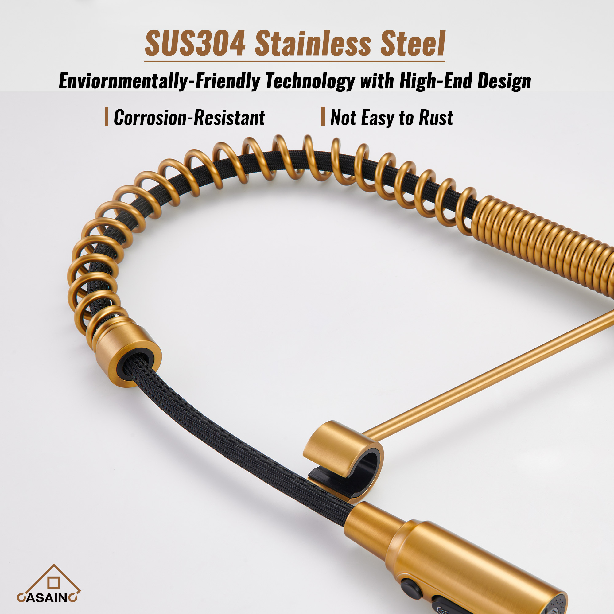 Commercial Style Pull-Down Single Handle 19" Kitchen Faucet