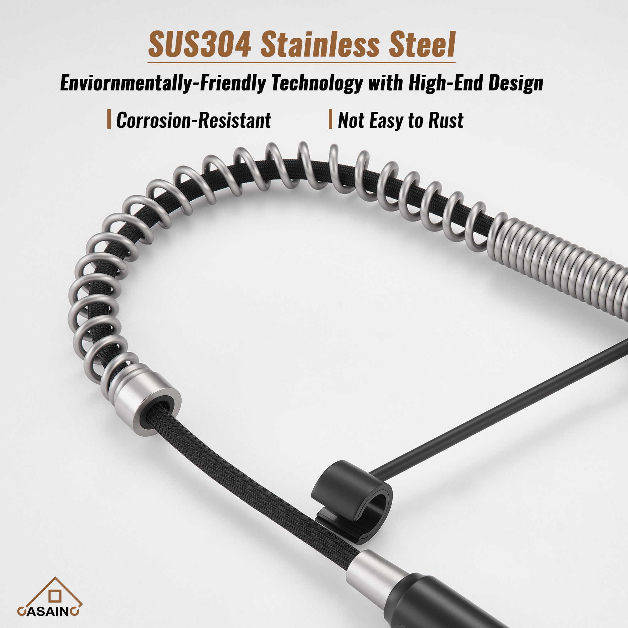 Commercial Style Pull-Down Single Handle 19" Kitchen Faucet