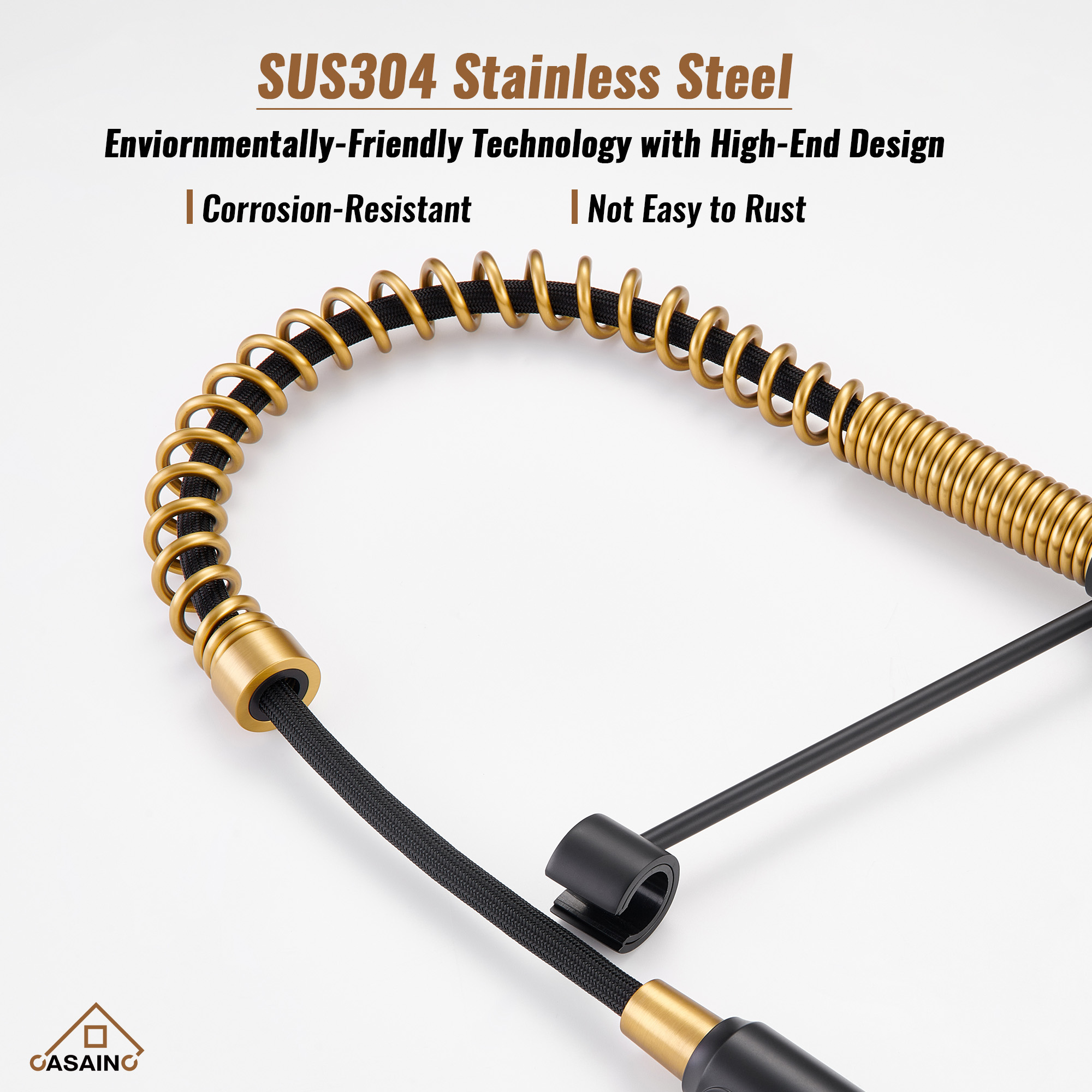 Commercial Style Pull-Down Single Handle 19" Kitchen Faucet