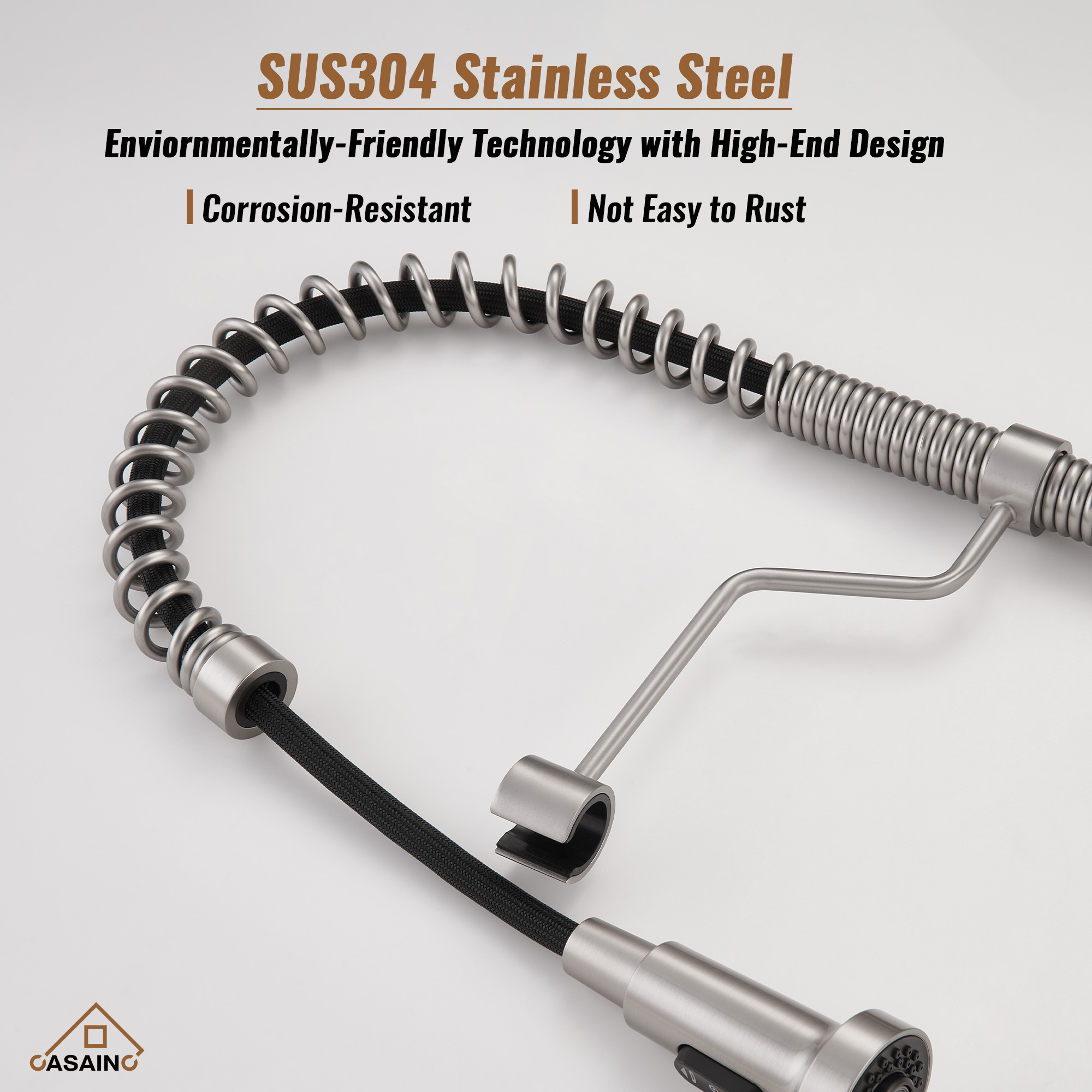 Modern Kitchen Faucet with Pull-Down Sprayer, 360° Swivel, Three Functions for Effortless Cooking and Cleaning