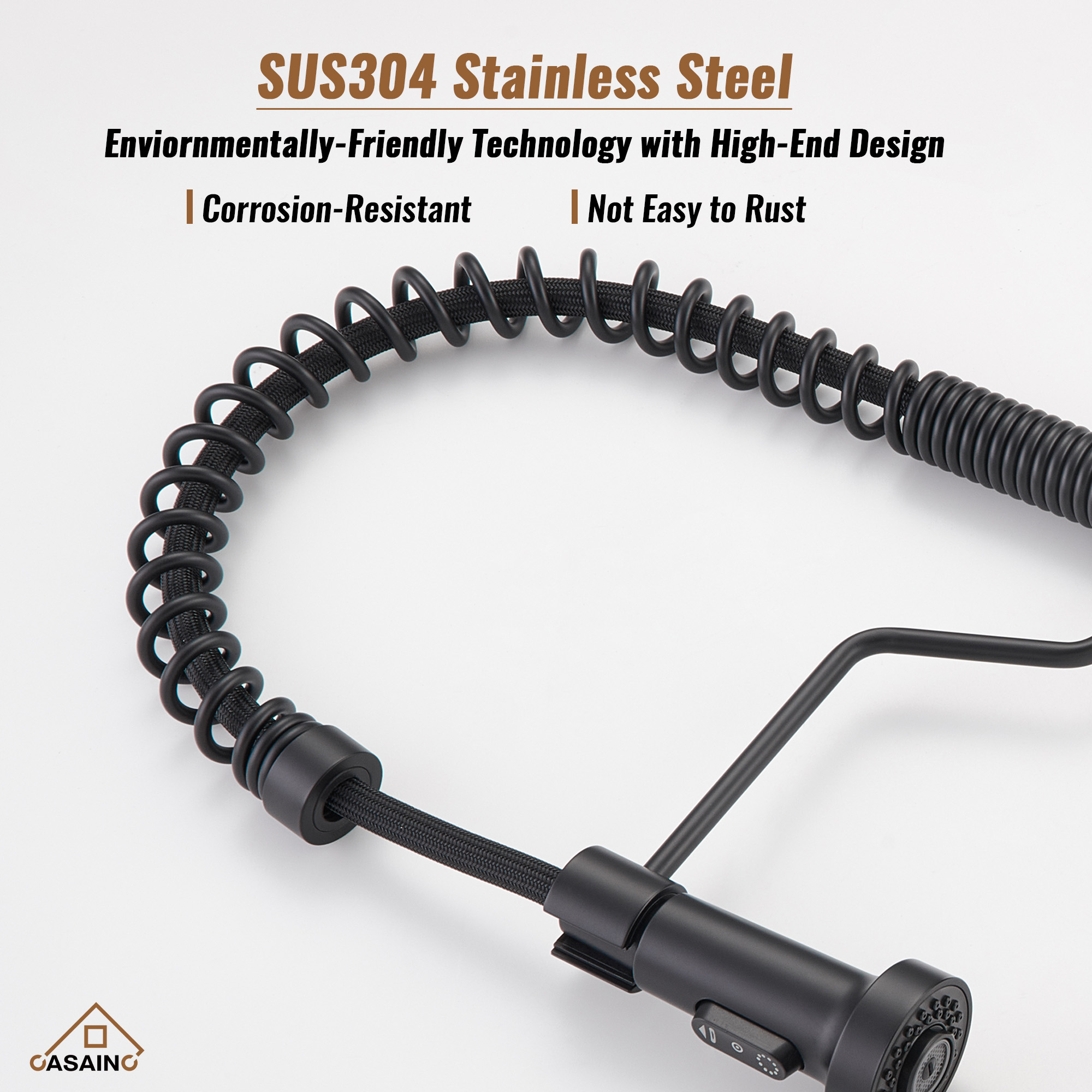 Modern Kitchen Faucet with Pull-Down Sprayer, 360° Swivel, Three Functions for Effortless Cooking and Cleaning