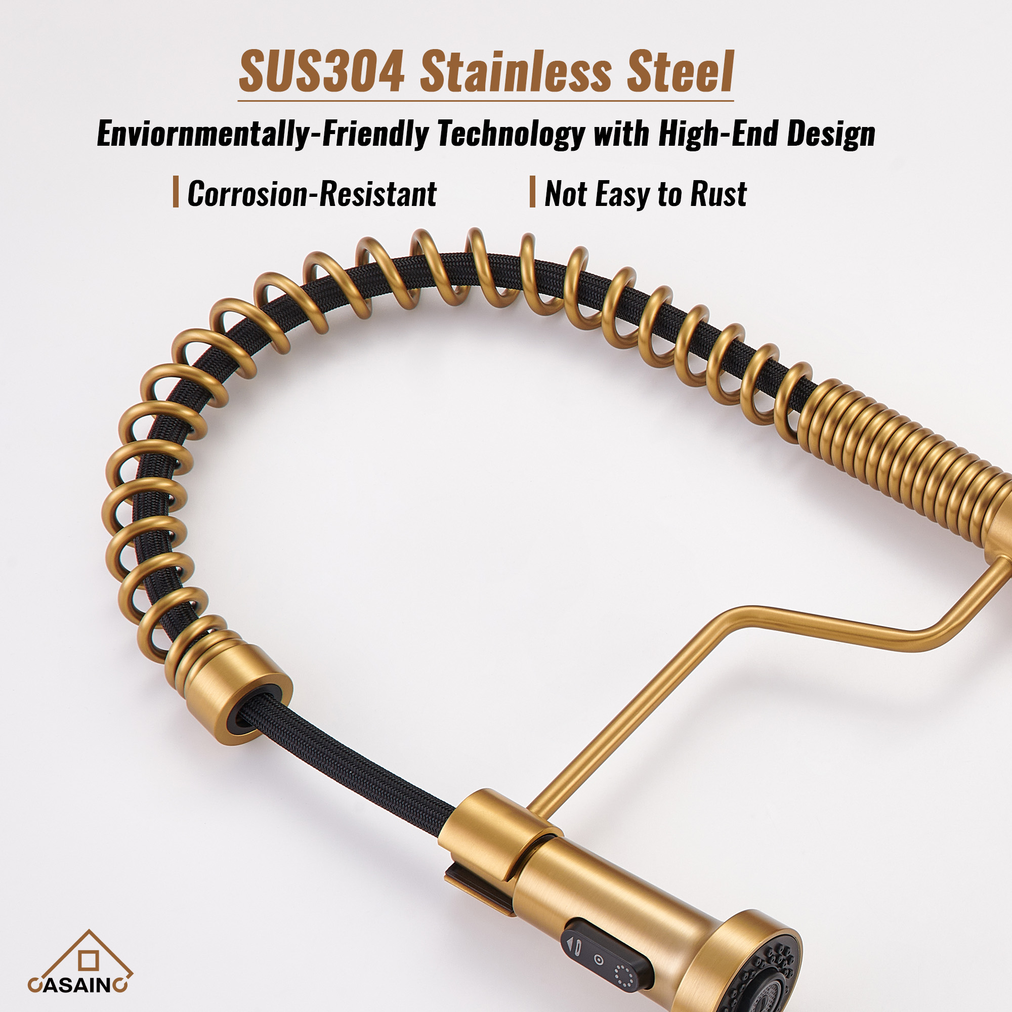 Modern Kitchen Faucet with Pull-Down Sprayer, 360° Swivel, Three Functions for Effortless Cooking and Cleaning