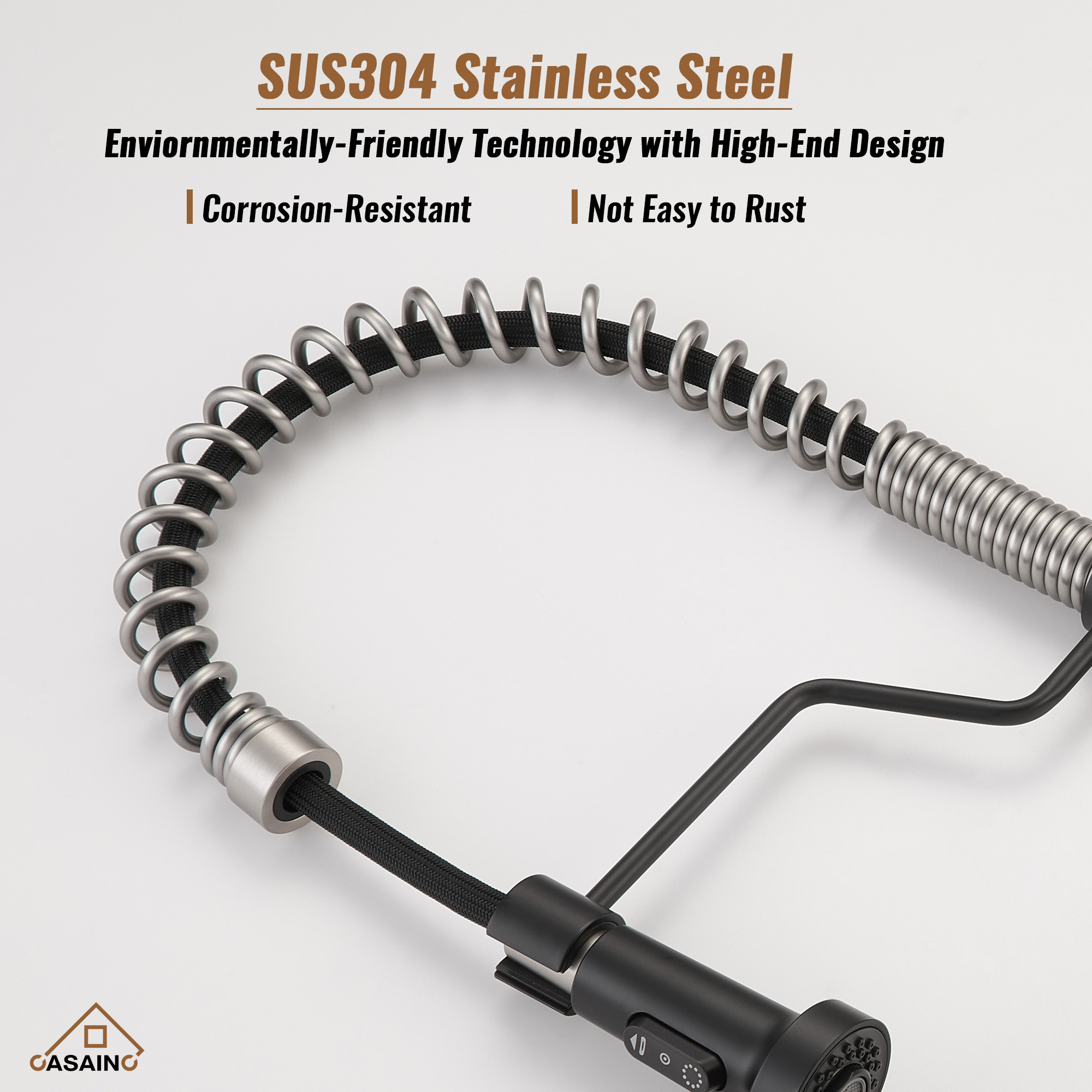 Modern Kitchen Faucet with Pull-Down Sprayer, 360° Swivel, Three Functions for Effortless Cooking and Cleaning