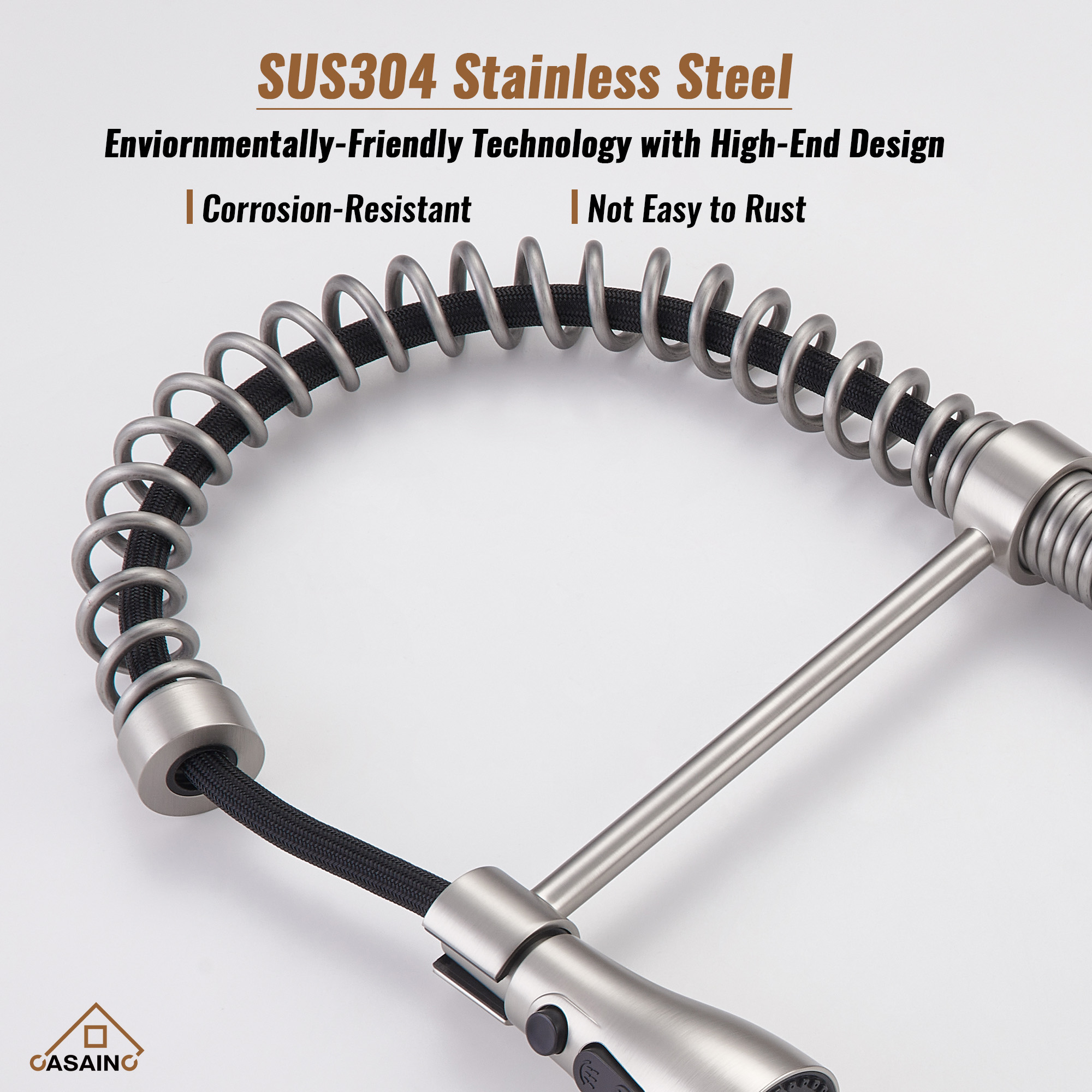  Pull-Down Sprayer Kitchen Faucet with 360° Swivel, Three Functions for Effortless Cooking and Cleaning