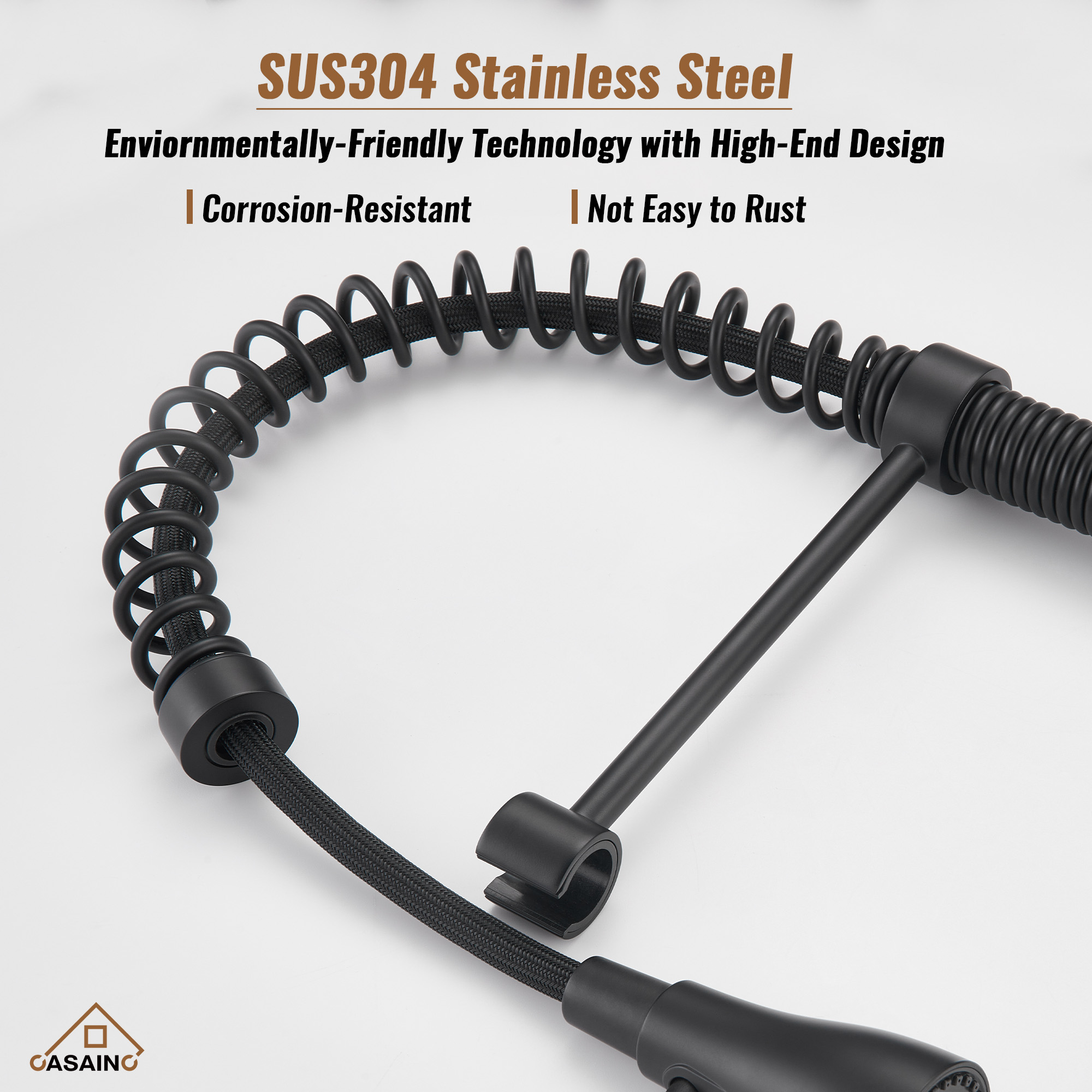  Pull-Down Sprayer Kitchen Faucet with 360° Swivel, Three Functions for Effortless Cooking and Cleaning