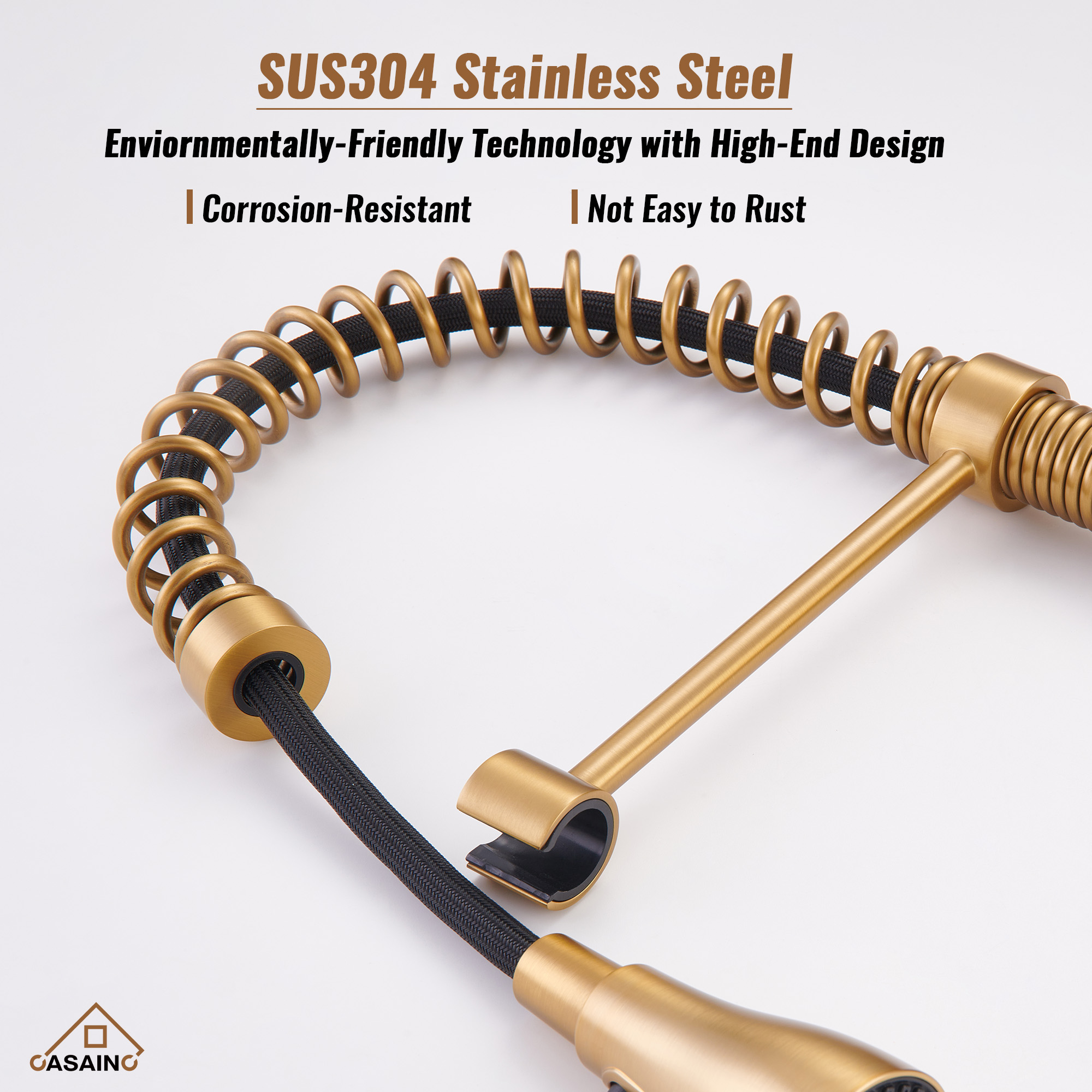  Pull-Down Sprayer Kitchen Faucet with 360° Swivel, Three Functions for Effortless Cooking and Cleaning